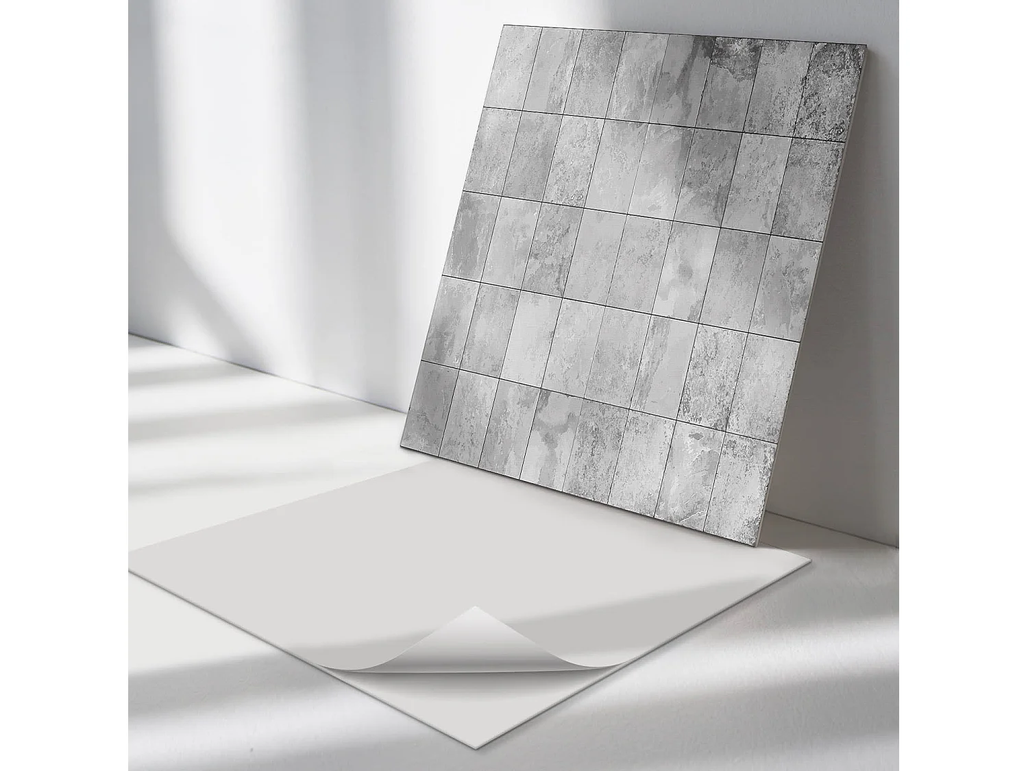 Panneaux muraux autocollants en vinyle imperméable - 4 x 50 x 50 cm - Texture de carrelage en mosaïque