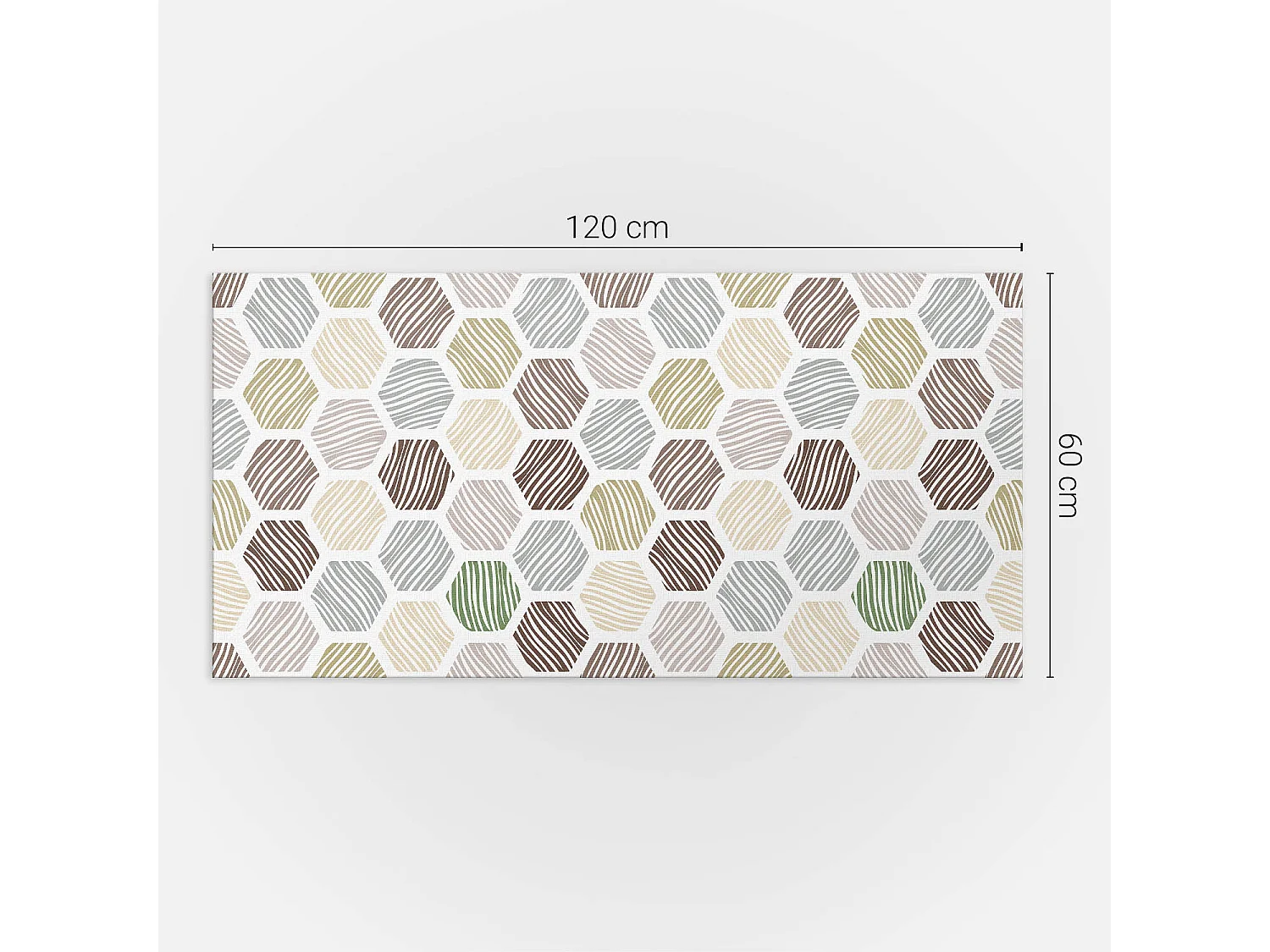 Panneaux muraux autocollants en vinyle imperméable - 120x60 cm - Modèle hexagonal avec des lignes