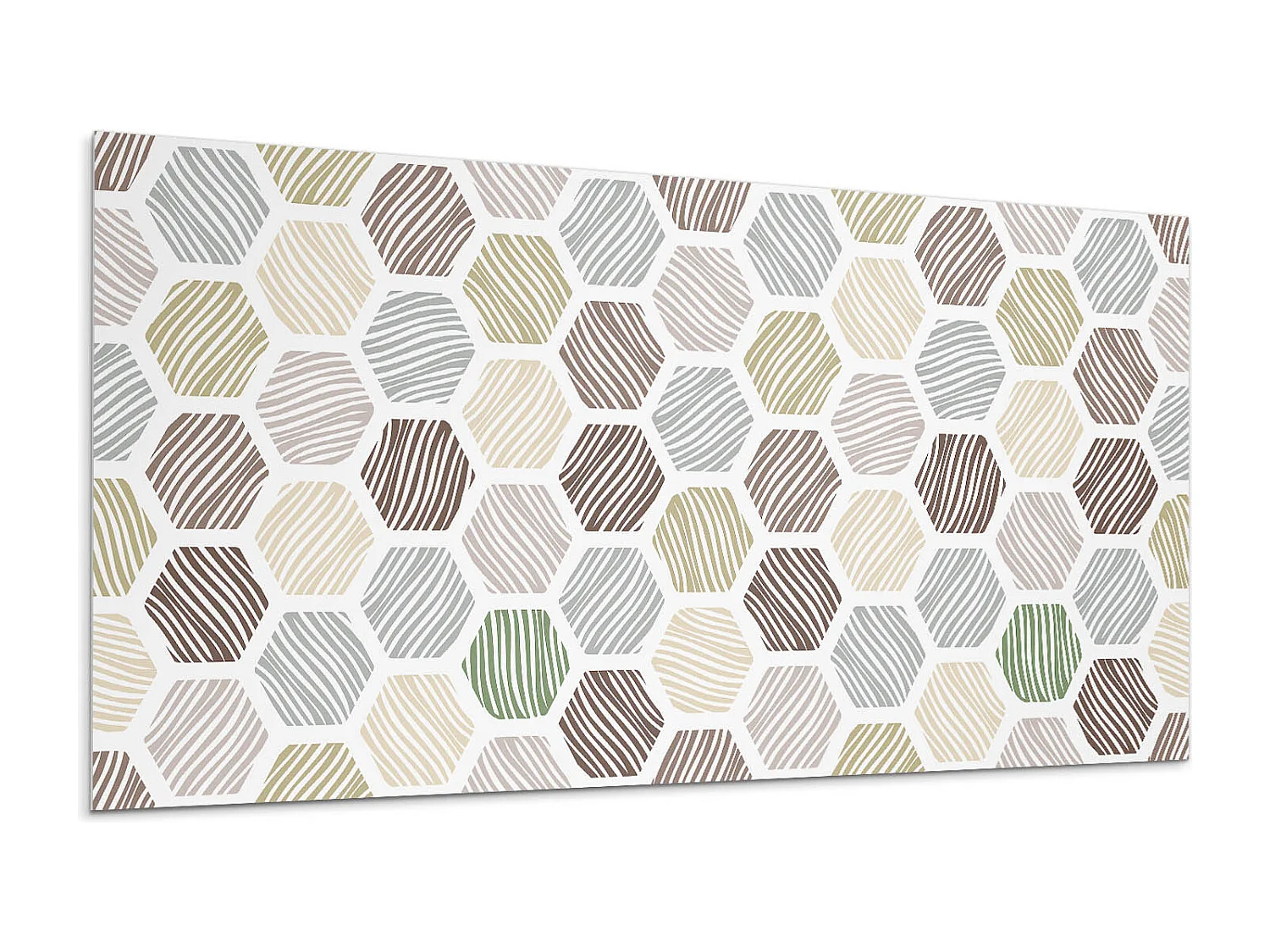 PVC wandpaneel, Vinyl wandverkleidung selbstklebend- 120x60 cm - Sechseckiges Muster mit Linien