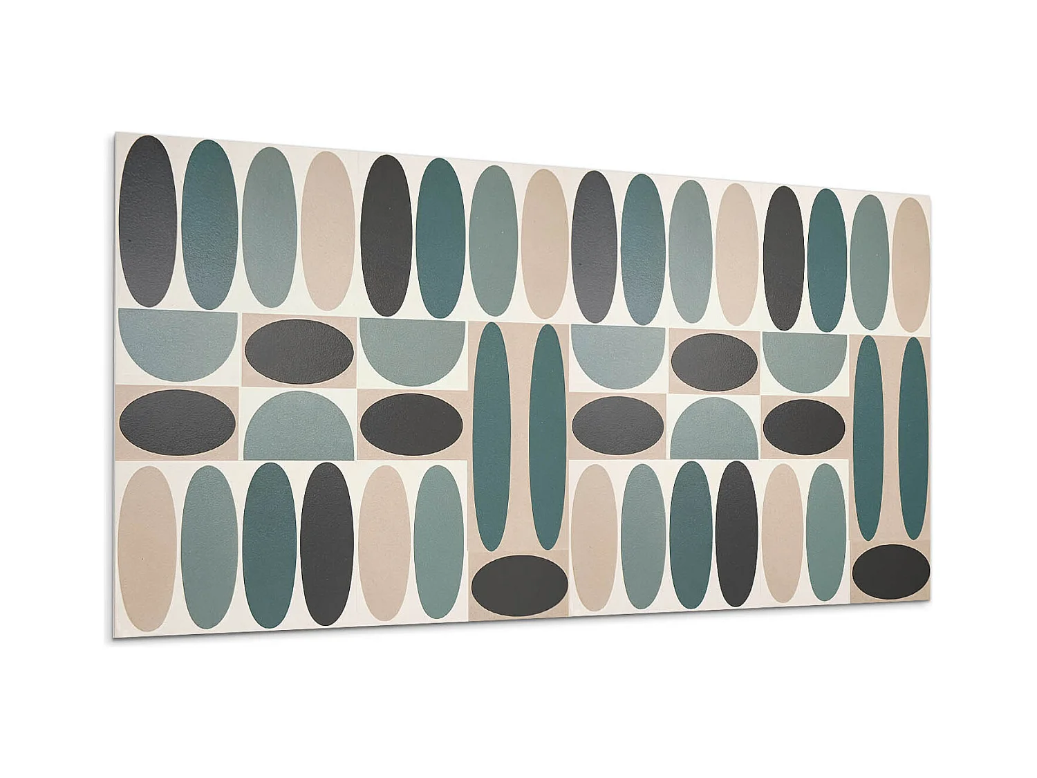 Wandpaneel selbstklebend, Wandverkleidung innen - 6x60x30 cm - Muster aus ovalen Formen