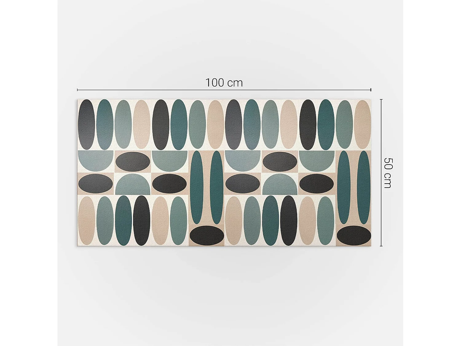 Wandpaneel selbstklebend, Wandverkleidung innen - 100x50 cm - Muster aus ovalen Formen