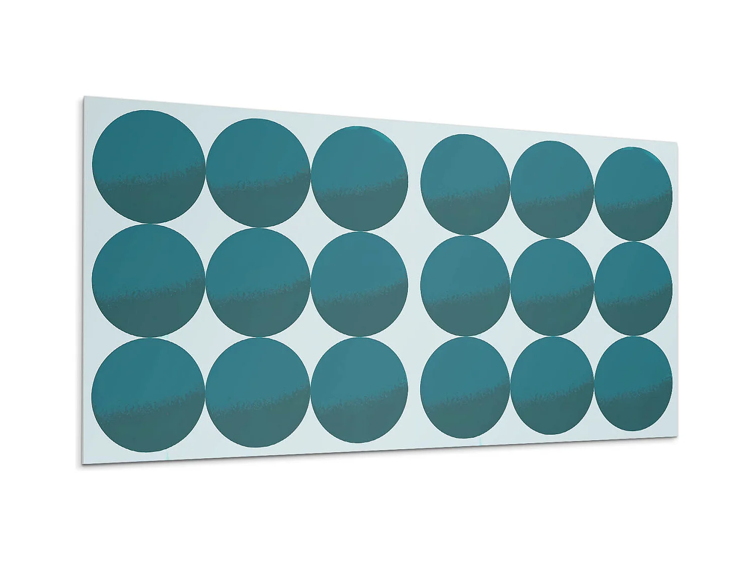 Panneaux muraux autocollants en vinyle imperméable - 6x60x30 cm - Disposition des cercles dans une grille