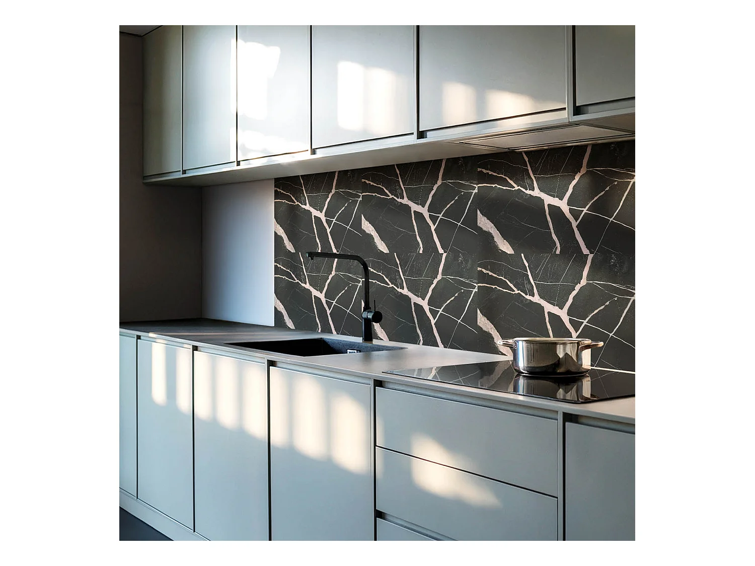 Wandpaneel selbstklebend, Wandverkleidung innen - 6x60x30 cm - Elegantes Marmormuster