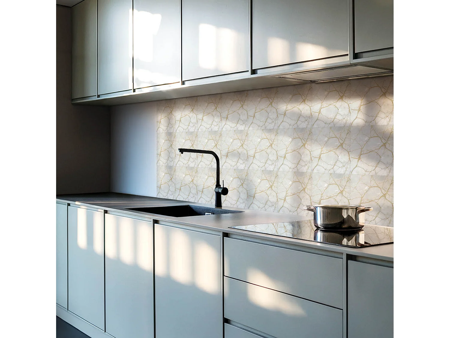 Wandpaneel selbstklebend, Wandverkleidung innen - 10x40x20 cm - Elegantes Marmormuster