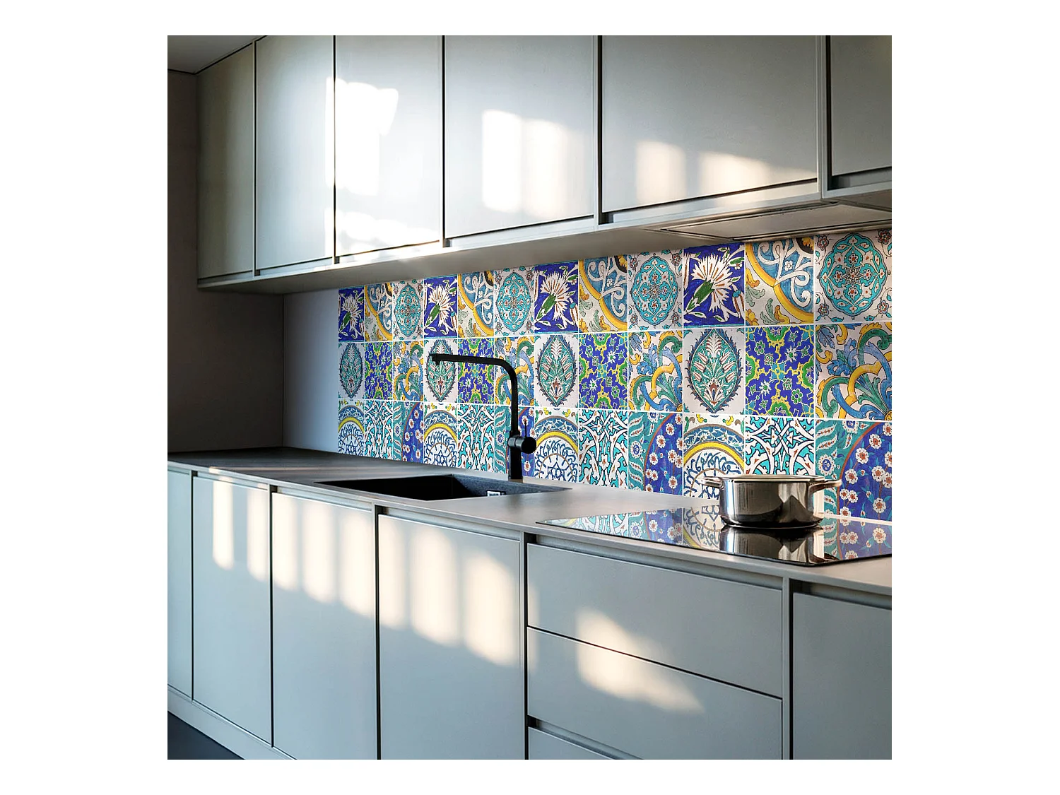 Wandpaneel selbstklebend, Wandverkleidung innen - 100x50 cm - Keramikmuster im Mosaik