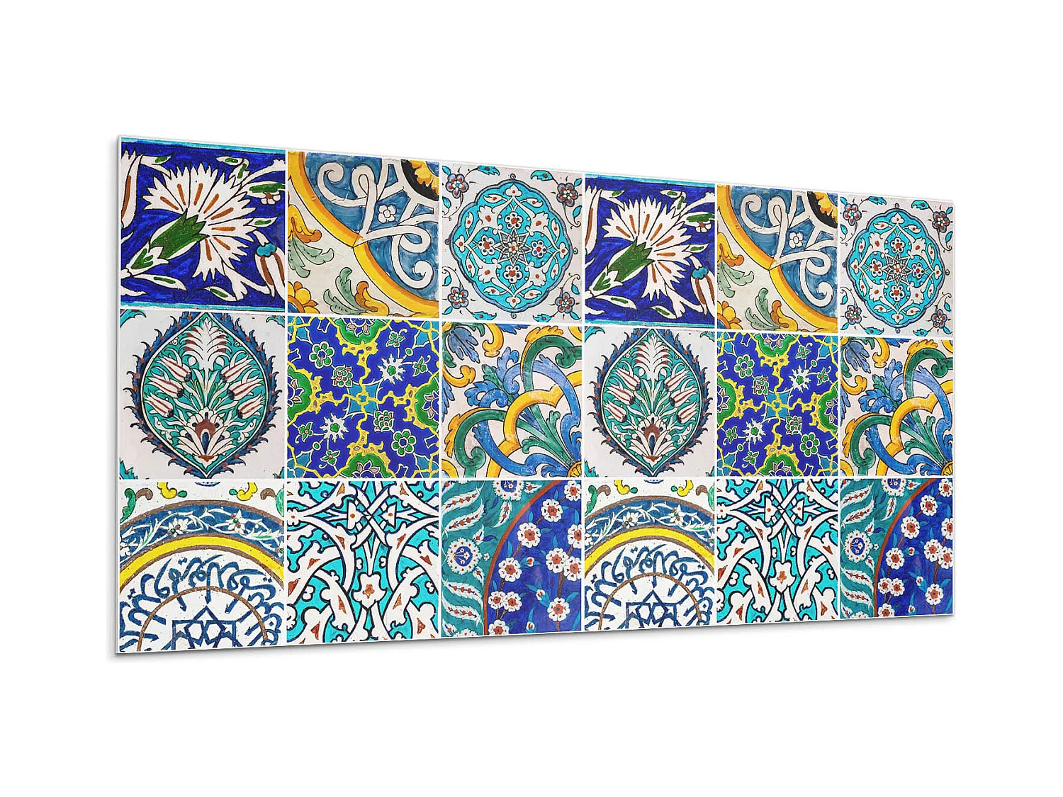 Panneaux muraux autocollants en vinyle imperméable - 100x50 cm - Motifs céramiques en mosaïque