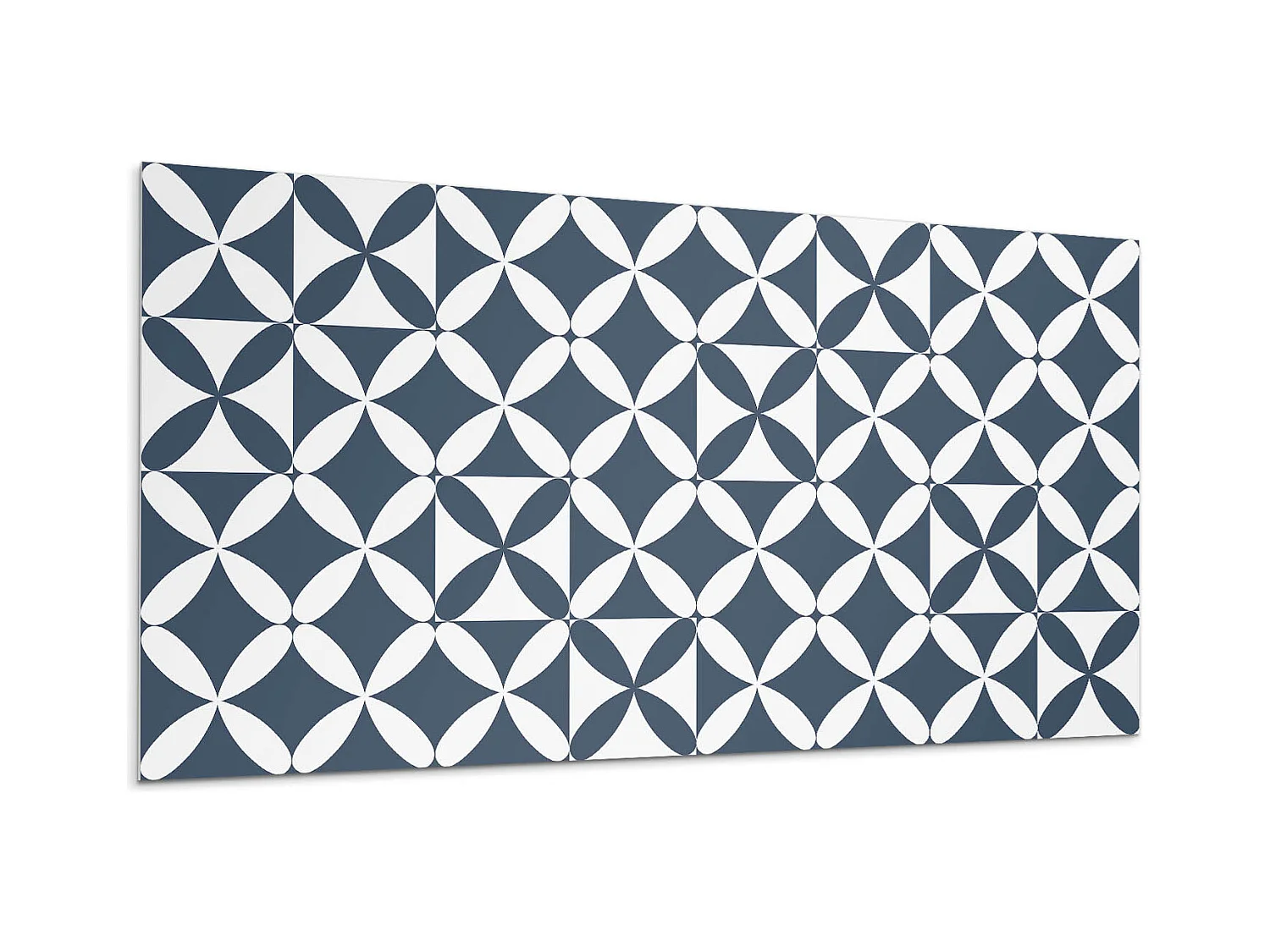 Panneaux muraux autocollants en vinyle imperméable - 10x40x20 cm - Motif de fleurs géométriques
