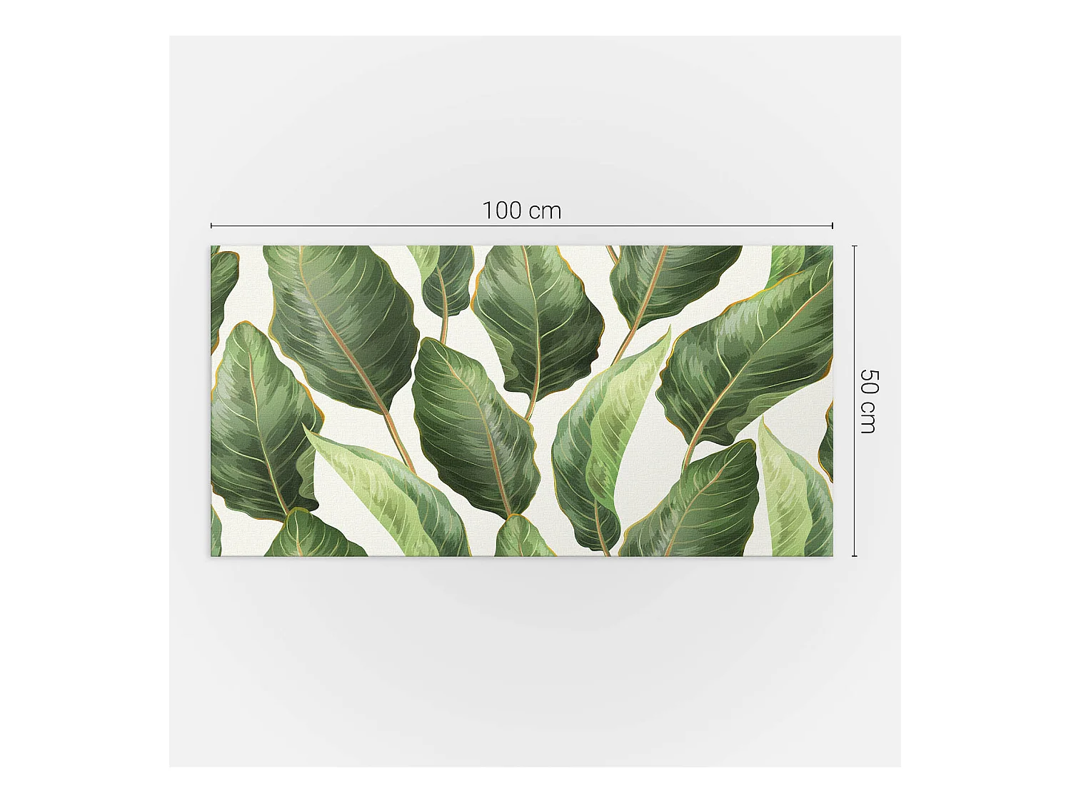Wandpaneel selbstklebend, Wandverkleidung innen - 100x50 cm - Blätter im tropischen Stil