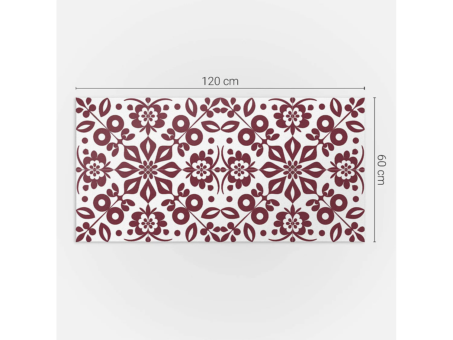 Panneaux muraux autocollants en vinyle imperméable - 120x60 cm - Motif floral avec des feuilles