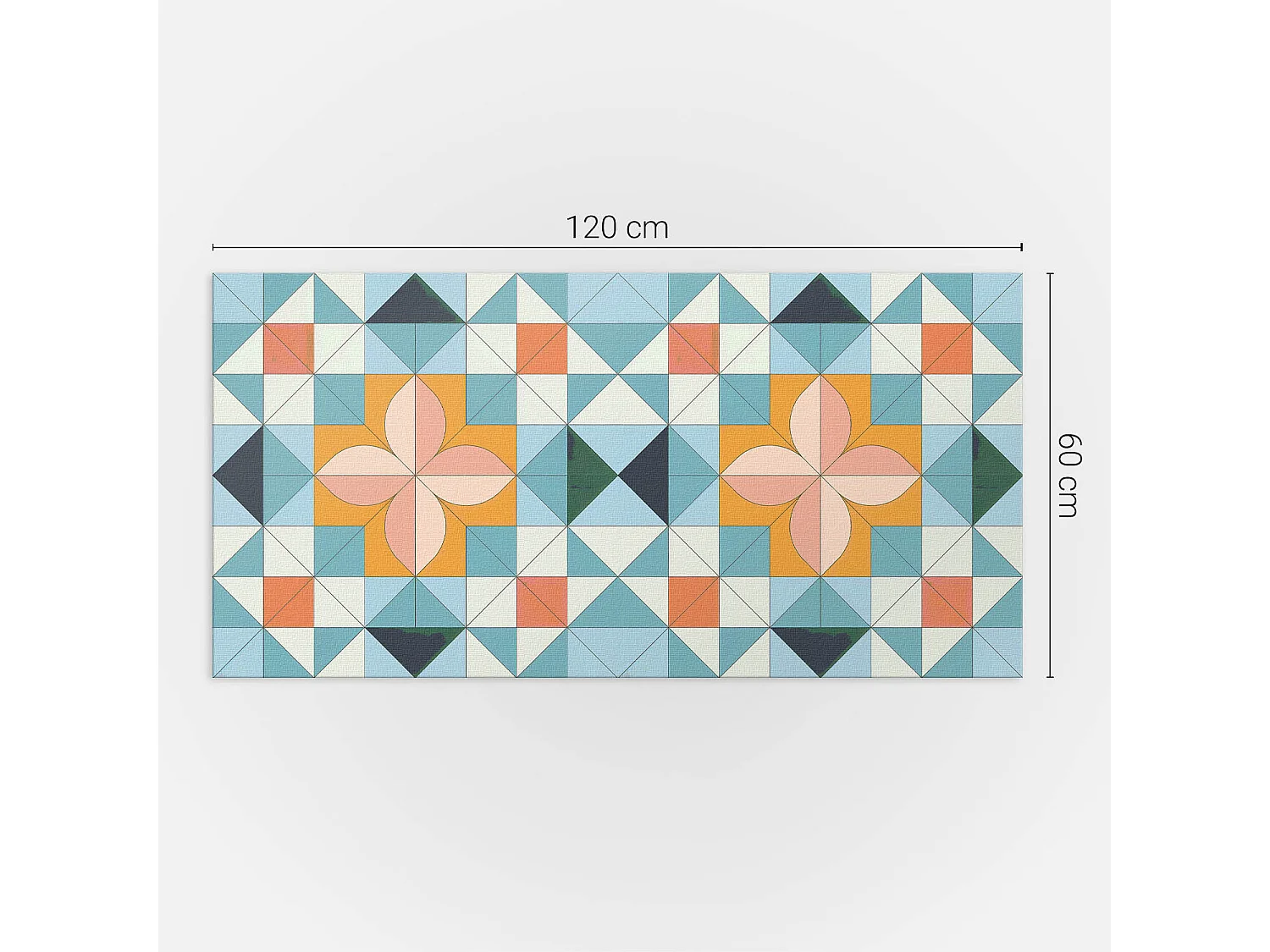 Panneaux muraux autocollants en vinyle imperméable - 120x60 cm - Motif géométrique avec une fleur