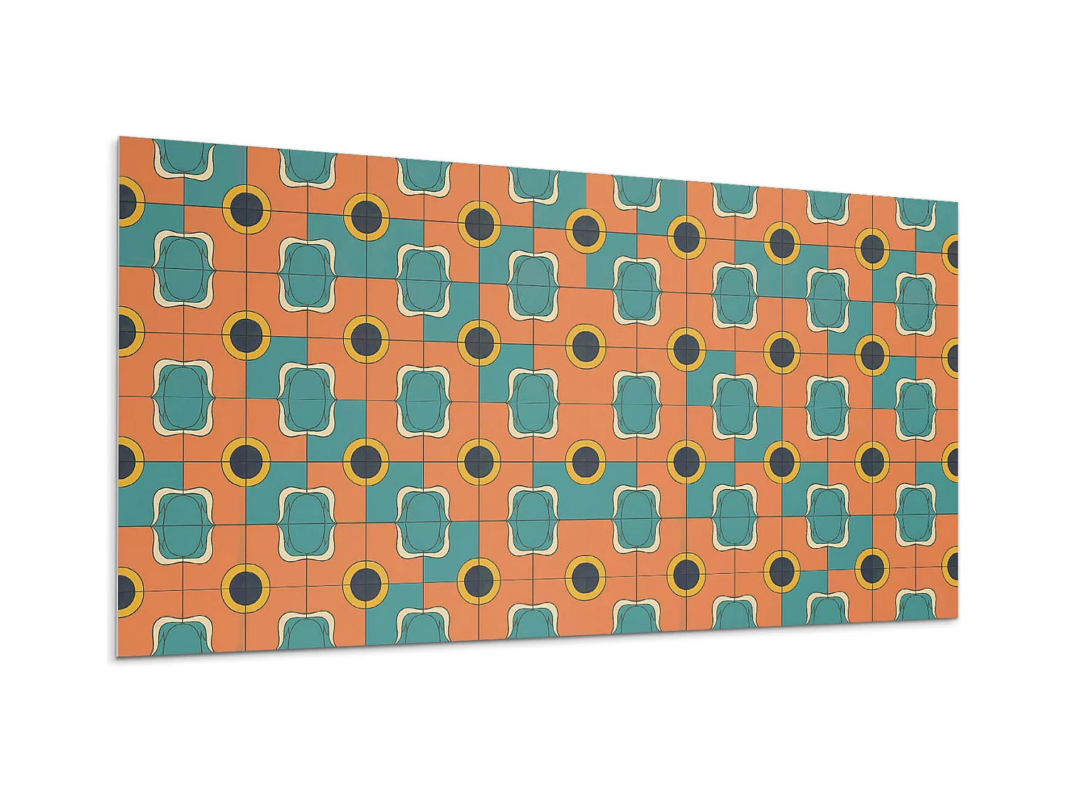 Wandpaneel selbstklebend, Wandverkleidung innen - 100x50 cm - Abstraktes geometrisches Muster