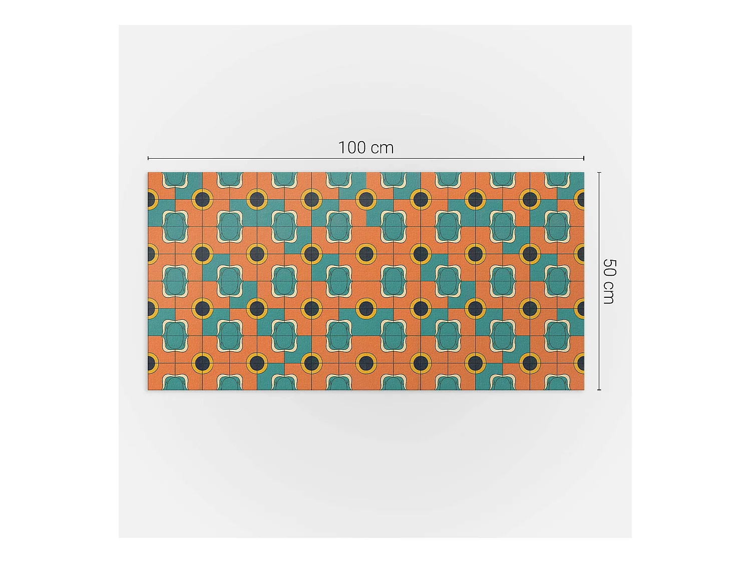 Wandpaneel selbstklebend, Wandverkleidung innen - 100x50 cm - Abstraktes geometrisches Muster
