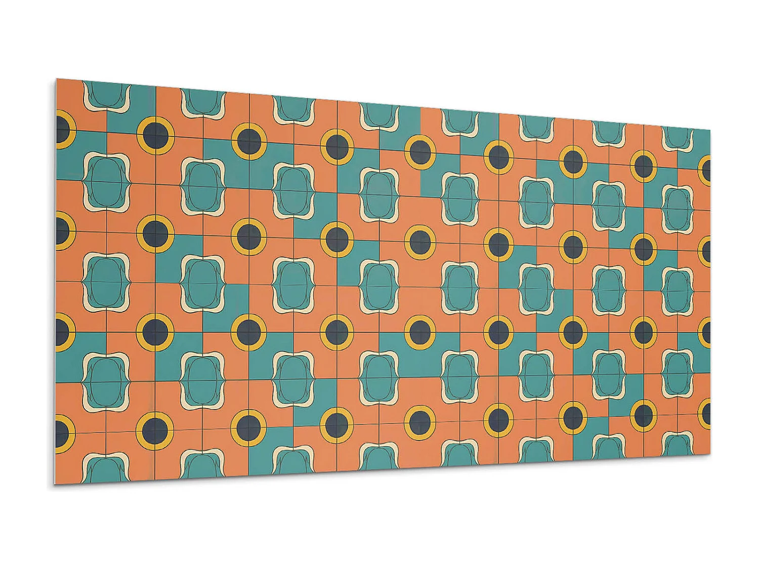 Panneaux muraux autocollants en vinyle imperméable - 100x50 cm - Motif géométrique abstrait