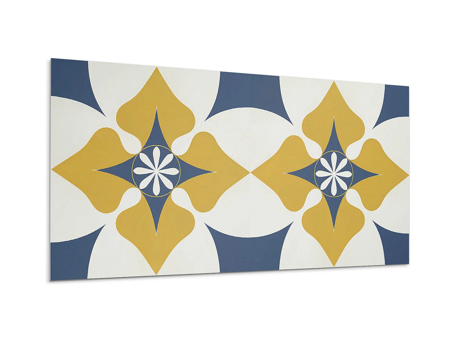 Panneaux muraux autocollants en vinyle imperméable - 100x50 cm - Motif floral avec symétrie