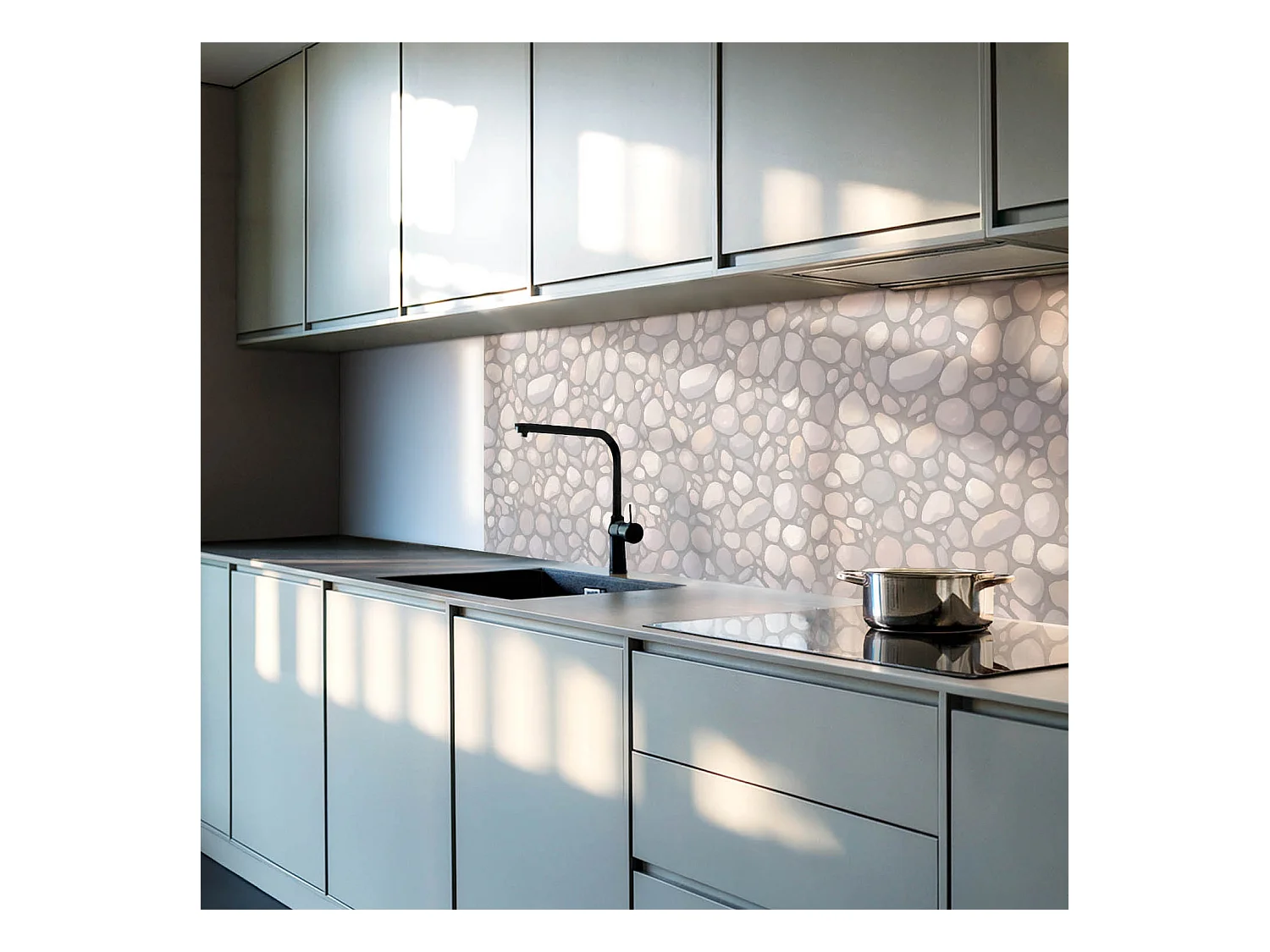 Wandpaneel selbstklebend, Wandverkleidung innen - 4 x 50 x 50 cm - Natursteinmuster