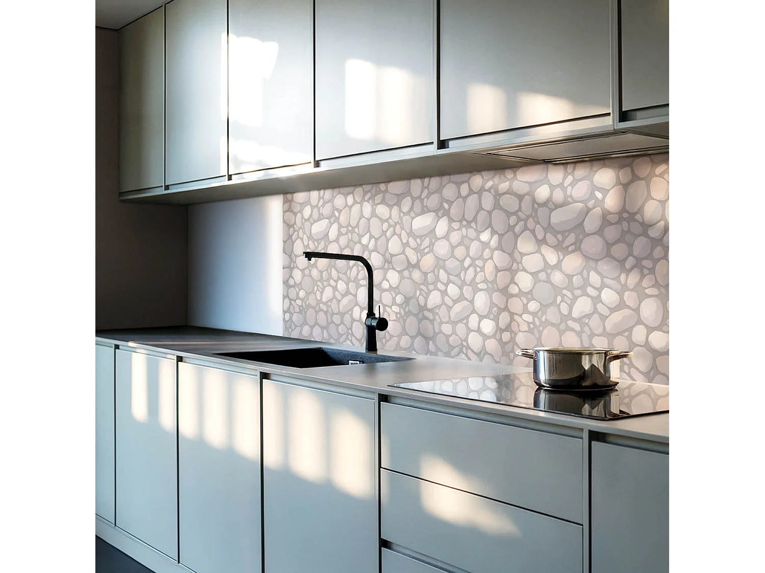 Panneaux muraux autocollants en vinyle imperméable - 4 x 50 x 50 cm - Motif en pierre naturelle