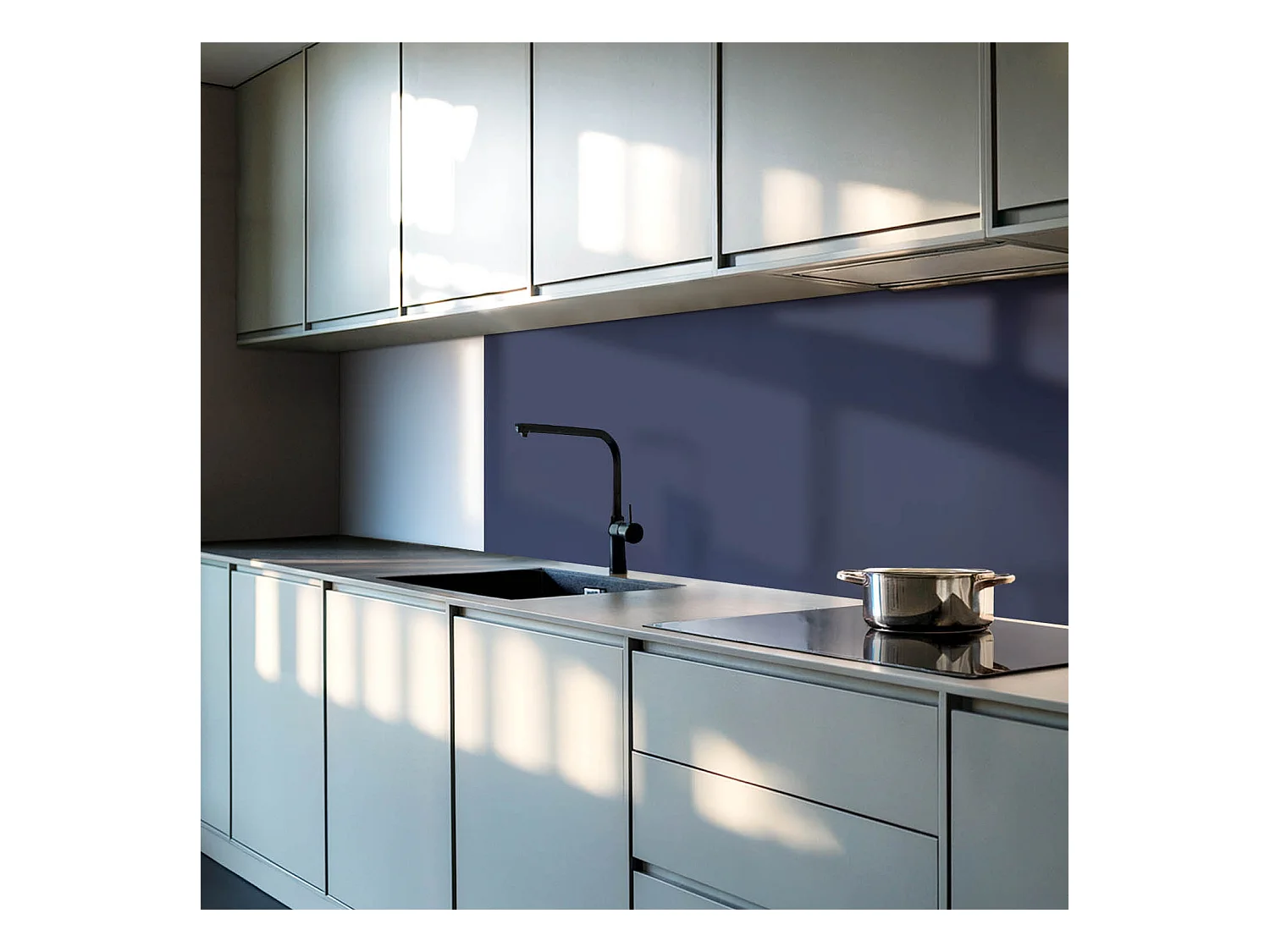 Wandpaneel selbstklebend, Wandverkleidung innen - 4 x 50 x 50 cm - Dunkle marineblaue Farbe