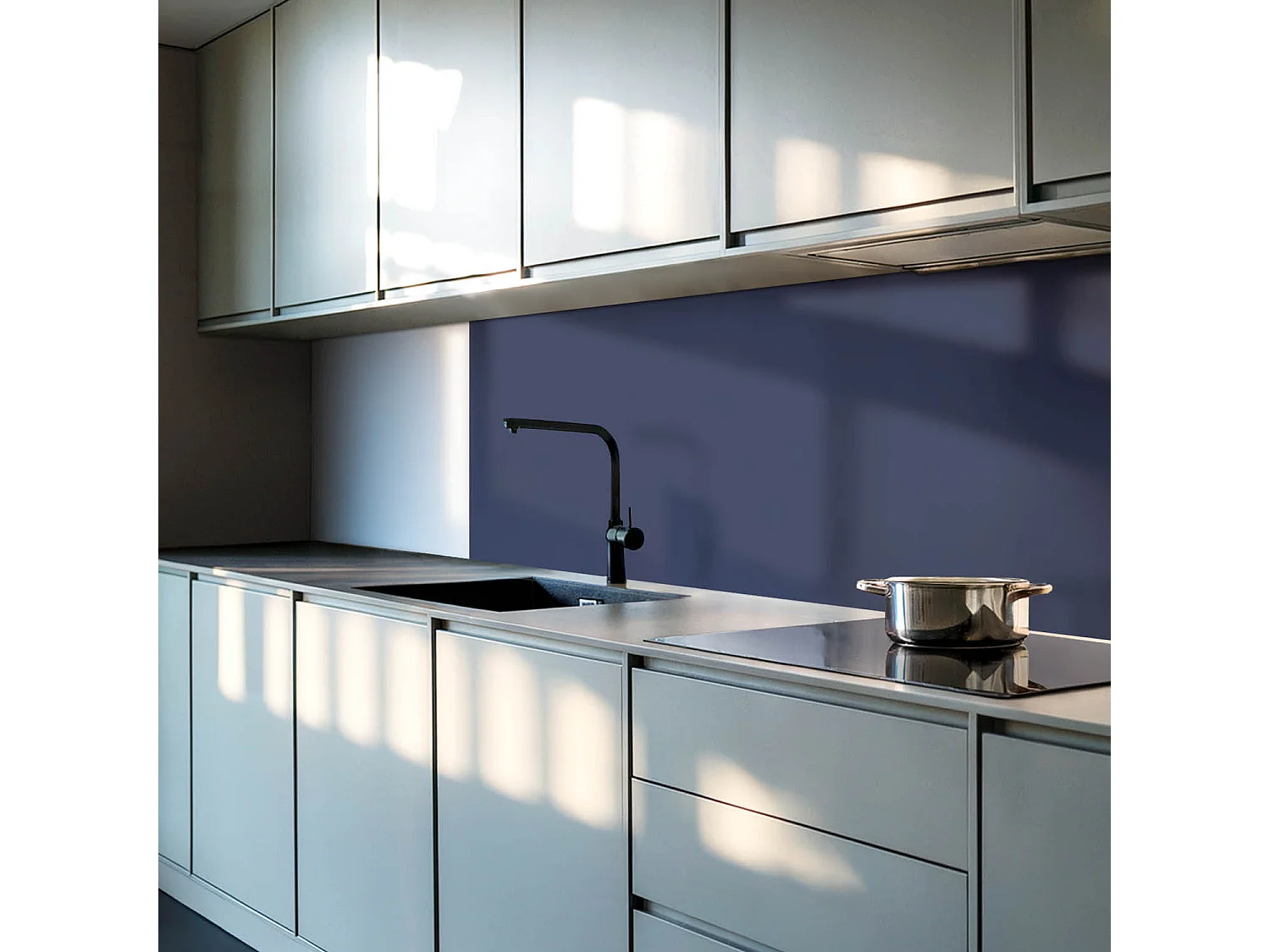 Panneaux muraux autocollants en vinyle imperméable - 4 x 50 x 50 cm - Couleur bleu marine foncé