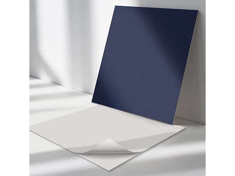 Wandpaneel selbstklebend, Wandverkleidung innen - 4 x 50 x 50 cm - Dunkle marineblaue Farbe