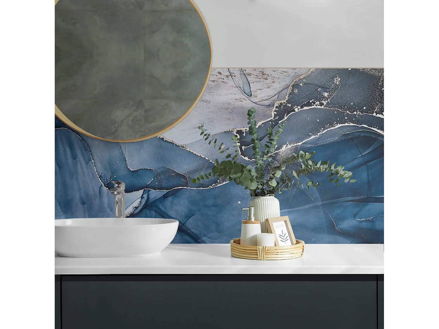 PVC wandpaneel, Vinyl wandverkleidung selbstklebend- 120x60 cm - Abstraktes Wellenmuster