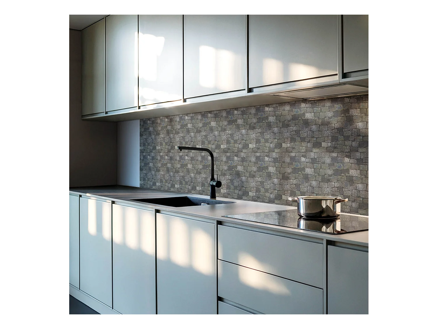 Wandpaneel selbstklebend, Wandverkleidung innen - 100x50 cm - Textur der Steinmauer