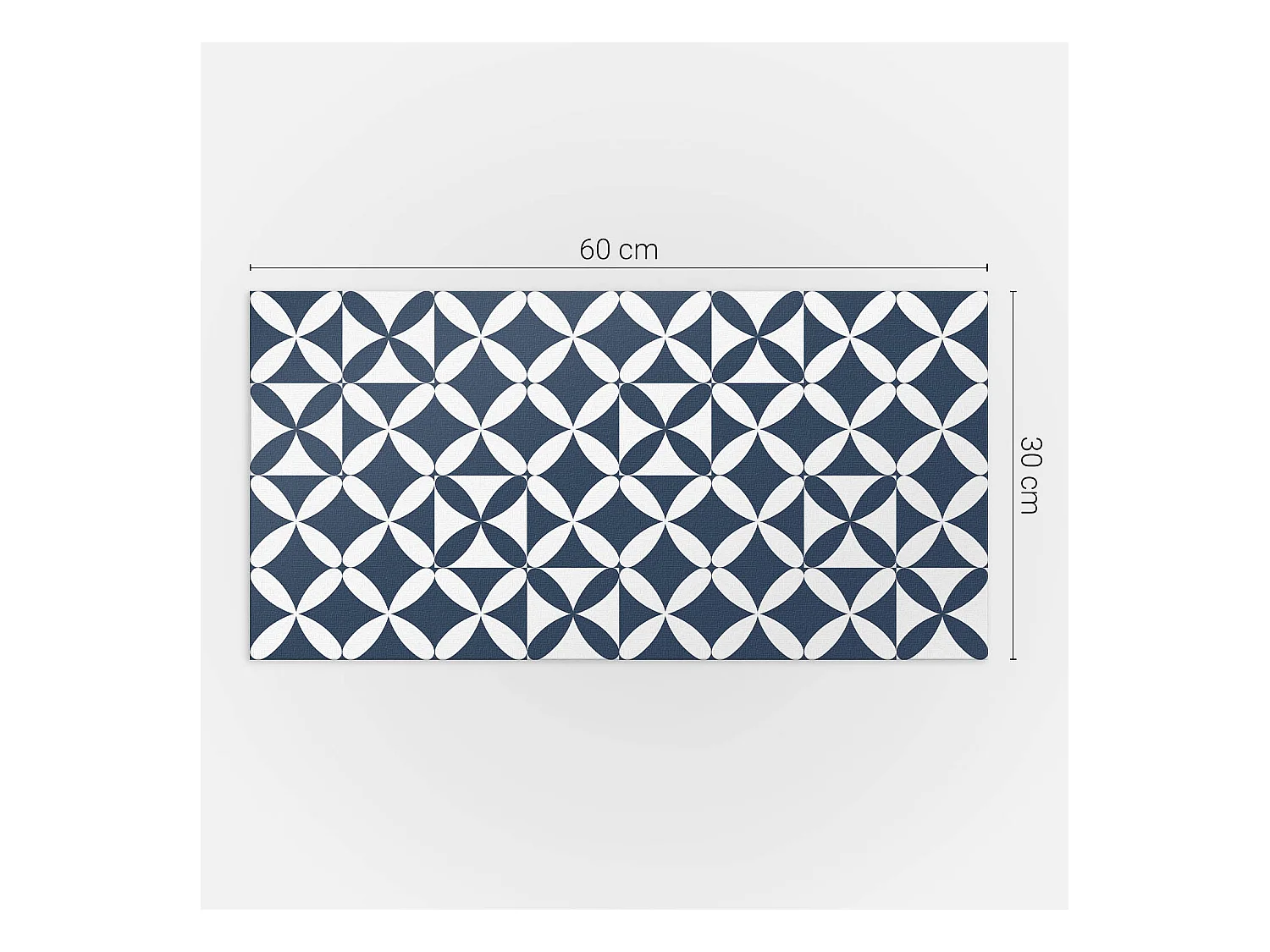 Wandpaneel selbstklebend, Wandverkleidung innen - 6x60x30 cm - Geometrisches Blumenmuster