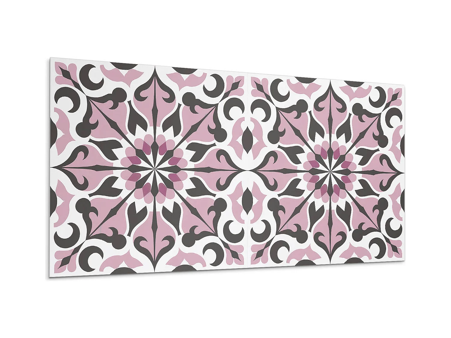 Panneaux muraux autocollants en vinyle imperméable - 6x60x30 cm - Motif végétal en symétrie