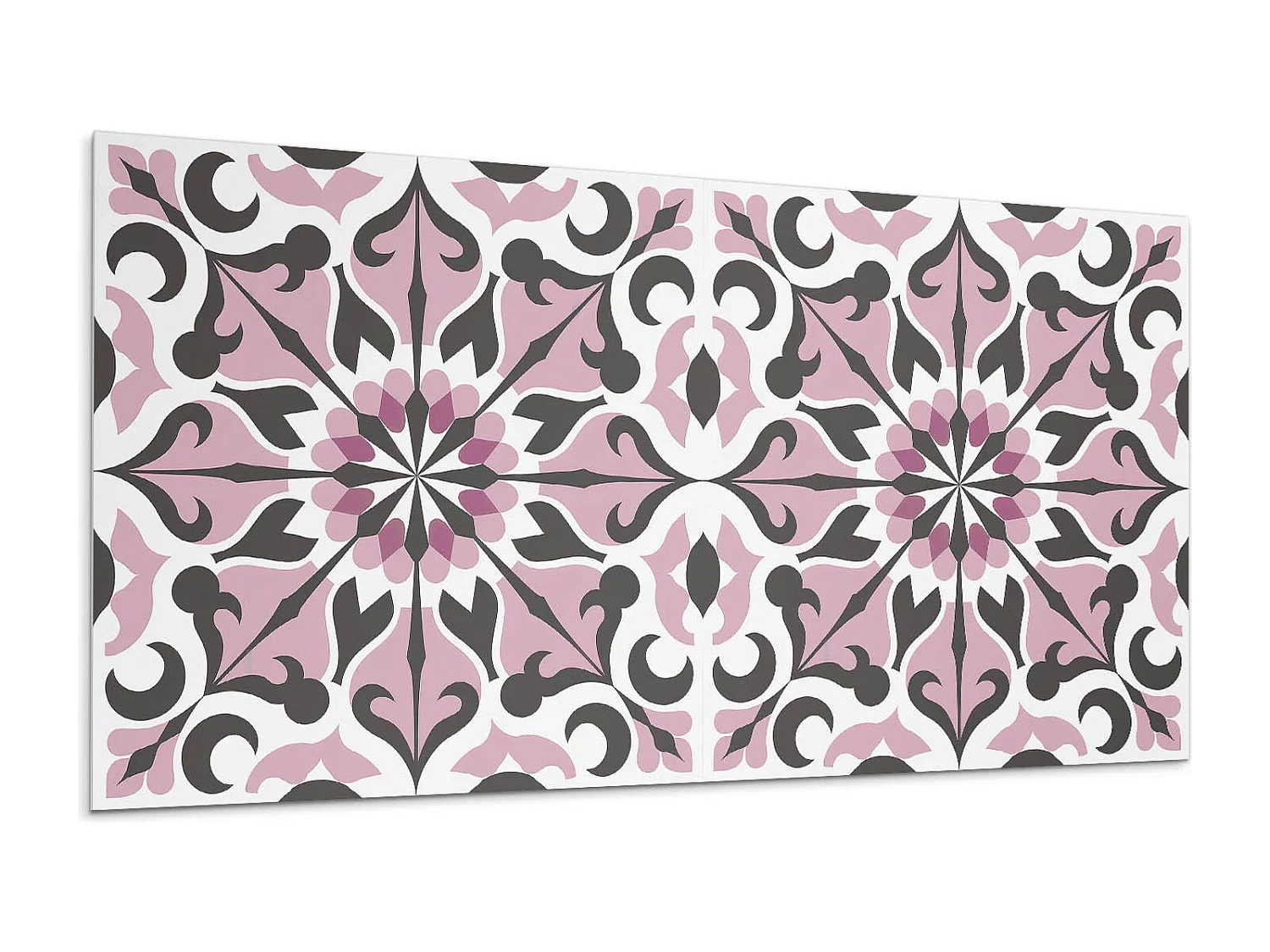 Panneaux muraux autocollants en vinyle imperméable - 6x60x30 cm - Motif végétal en symétrie