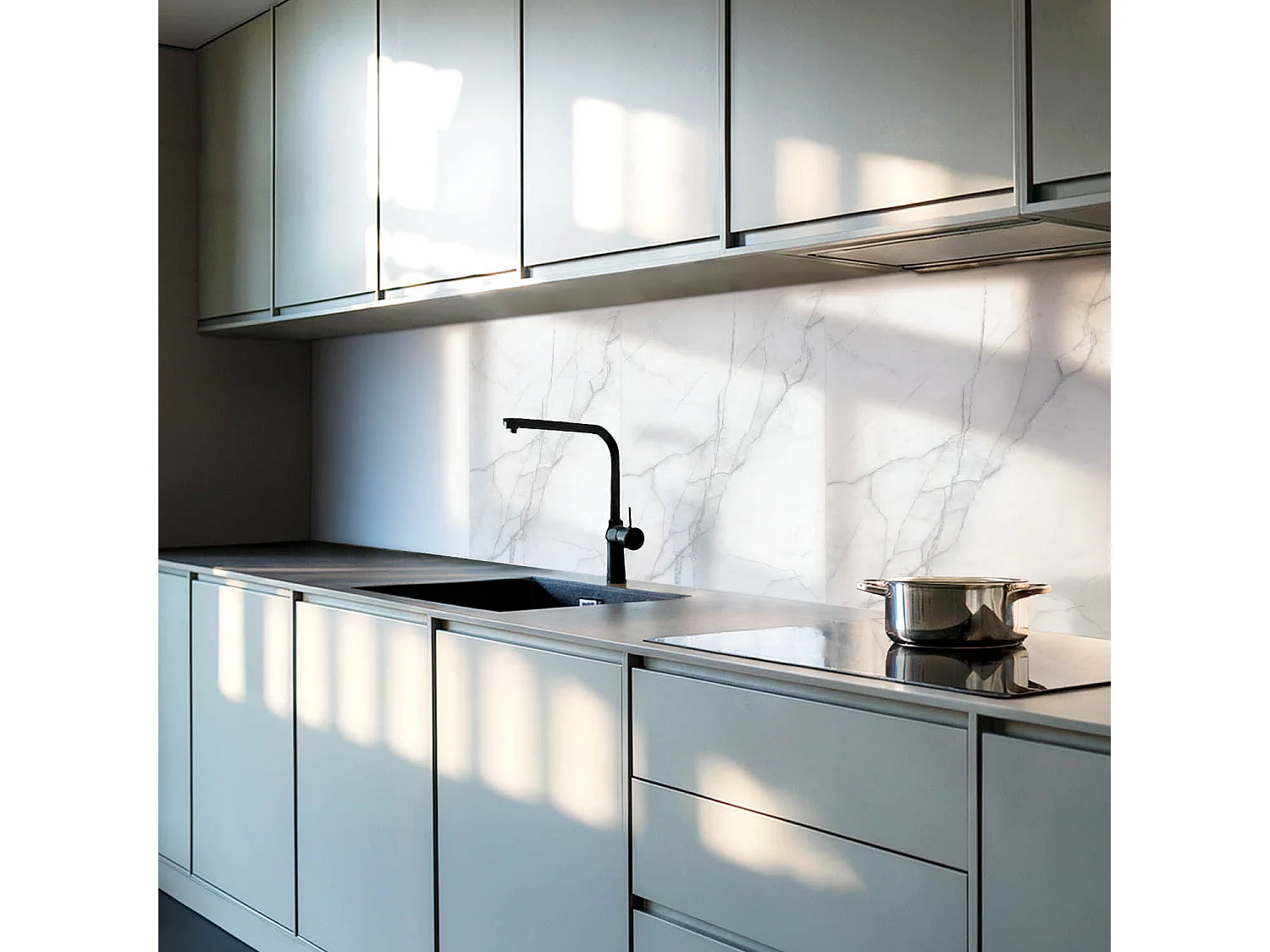 Panneaux muraux autocollants en vinyle imperméable - 4 x 50 x 50 cm - Modèle de marbre élégant