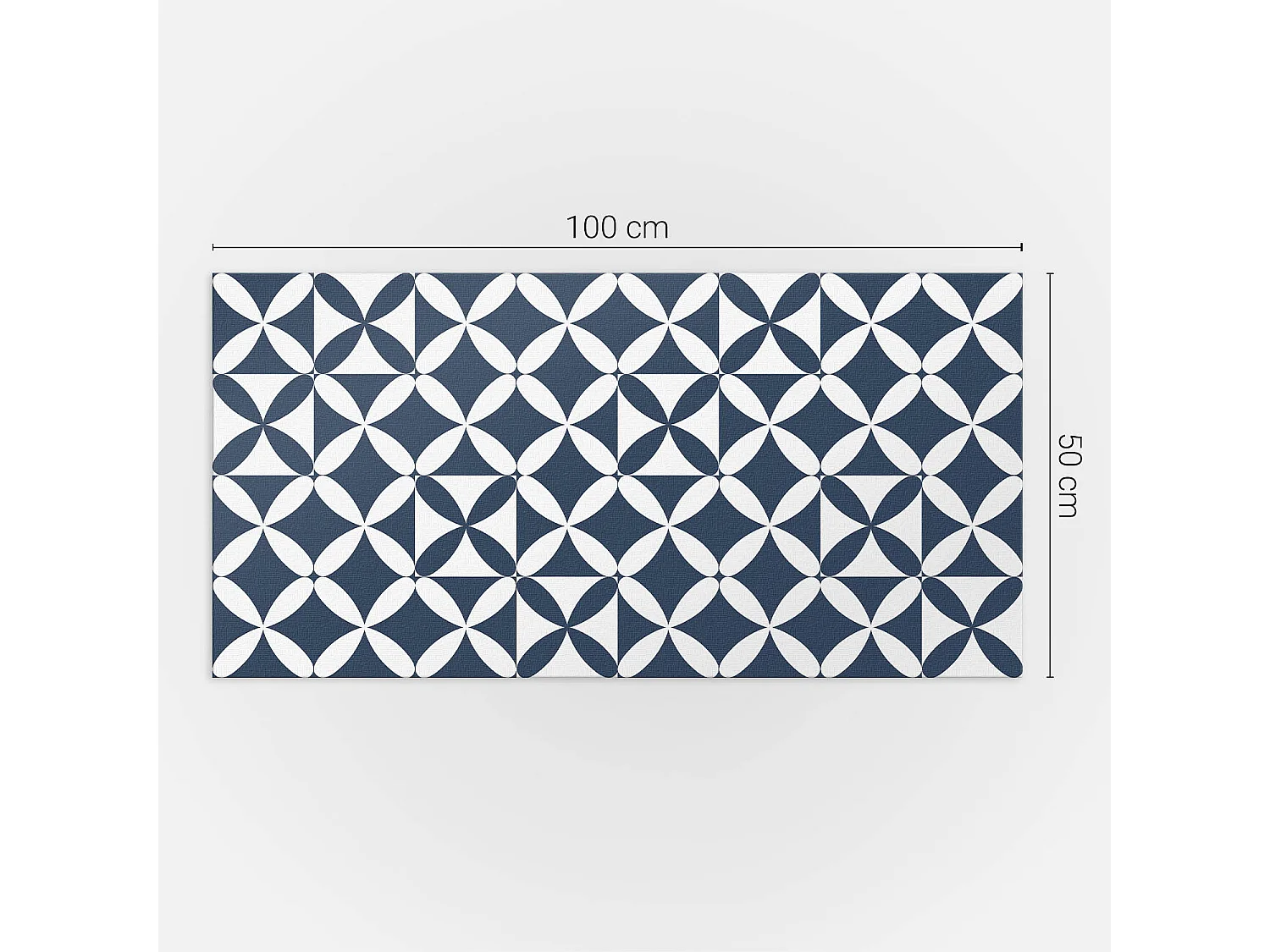 Wandpaneel selbstklebend, Wandverkleidung innen - 100x50 cm - Geometrisches Blumenmuster