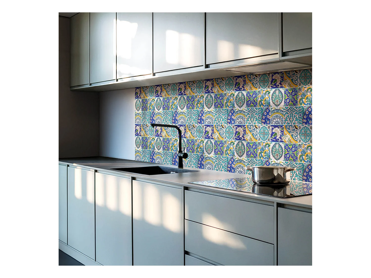 Panneaux muraux autocollants en vinyle imperméable - 6x60x30 cm - Motifs céramiques en mosaïque