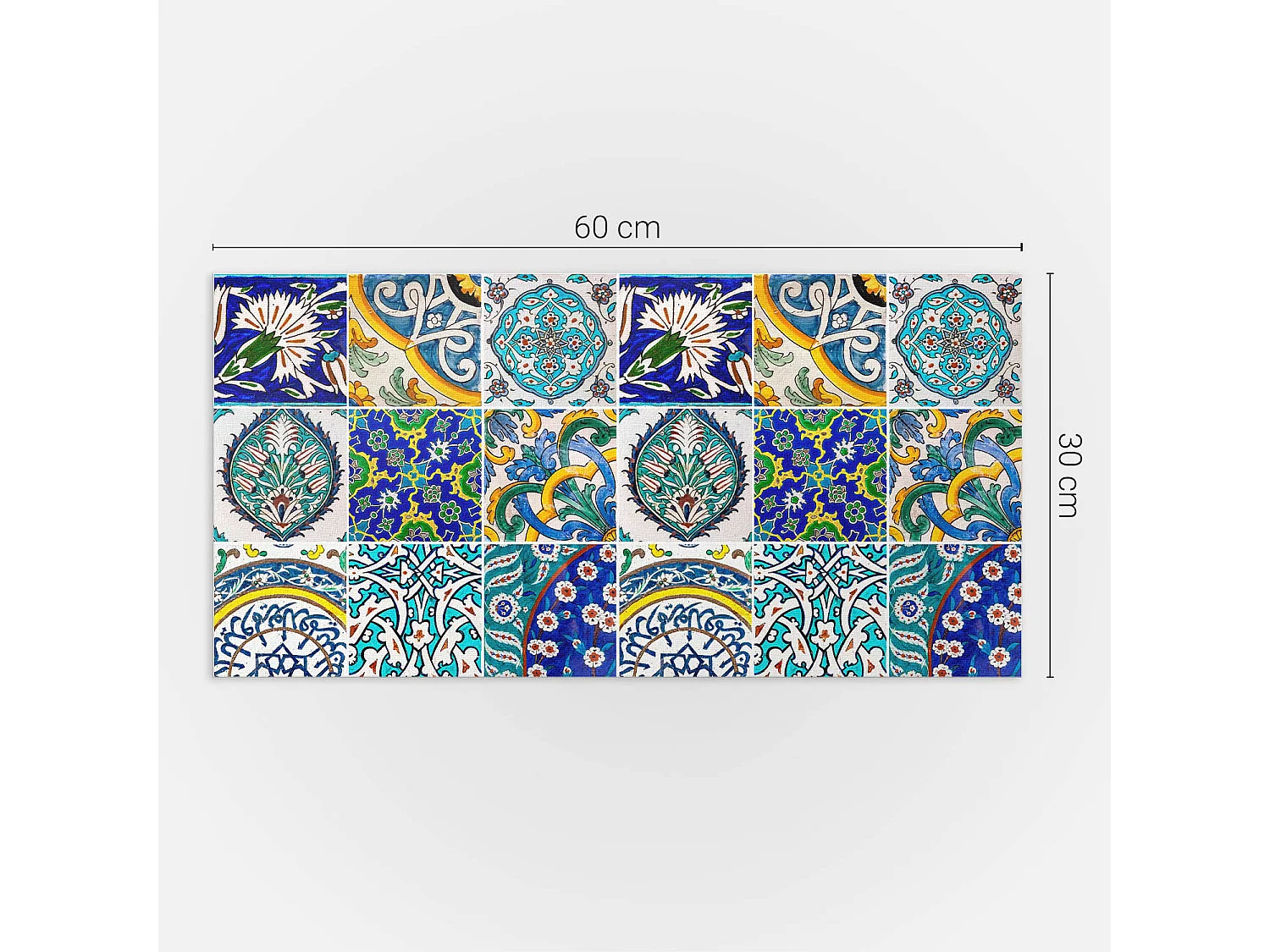 Panneaux muraux autocollants en vinyle imperméable - 6x60x30 cm - Motifs céramiques en mosaïque