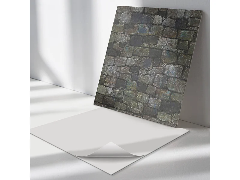 Wandpaneel selbstklebend, Wandverkleidung innen - 4 x 50 x 50 cm - Textur der Steinmauer