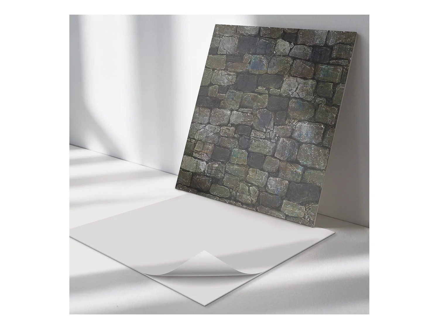 Zelfklevende wandbekleding, PVC wandpaneel, Vinyl wandbekleding - 4 x 50 x 50 cm - Stenen muur textuur