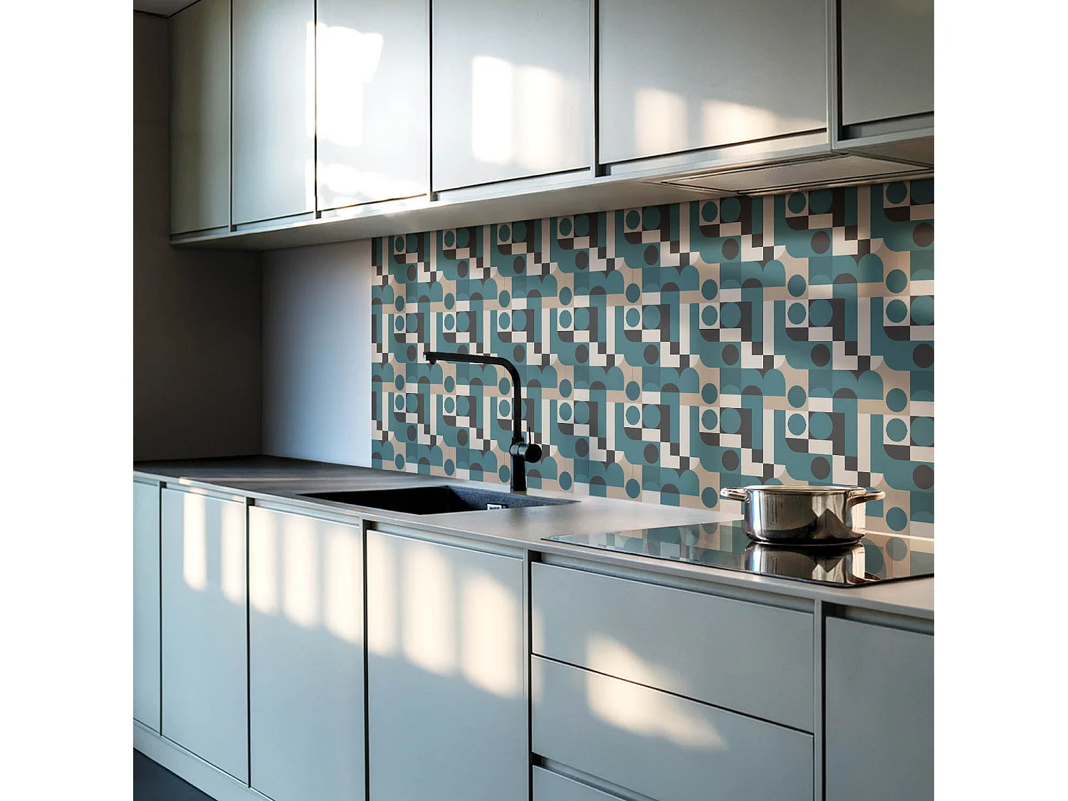 Panneaux muraux autocollants en vinyle imperméable - 10x40x20 cm - Formes et formes abstraites