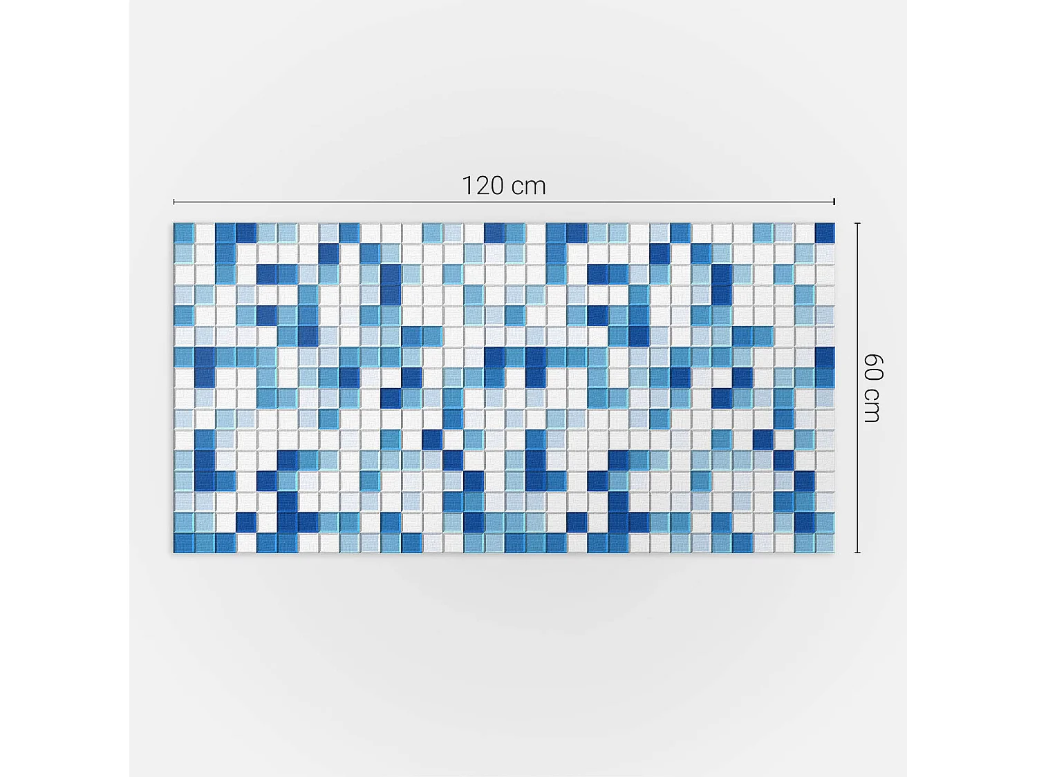 Panneaux muraux autocollants en vinyle imperméable - 120x60 cm - Mosaïque dans les tons de bleu