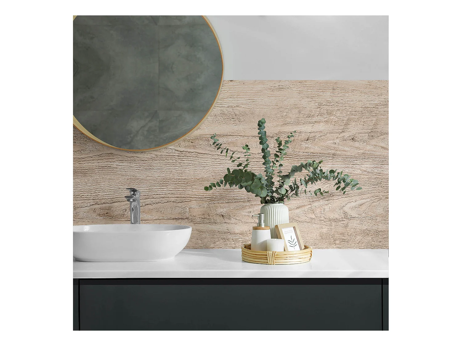 Panneaux muraux autocollants en vinyle imperméable - 120x60 cm - Texture bois naturel