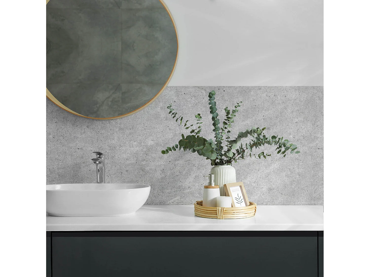 Wandpaneel selbstklebend, Wandverkleidung innen - 100x50 cm - Rohe Betonstruktur