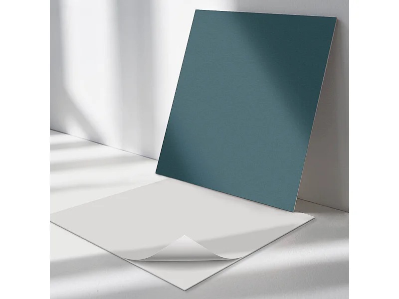 Wandpaneel selbstklebend, Wandverkleidung innen - 4 x 50 x 50 cm - Farbe Dunkelblaugrün