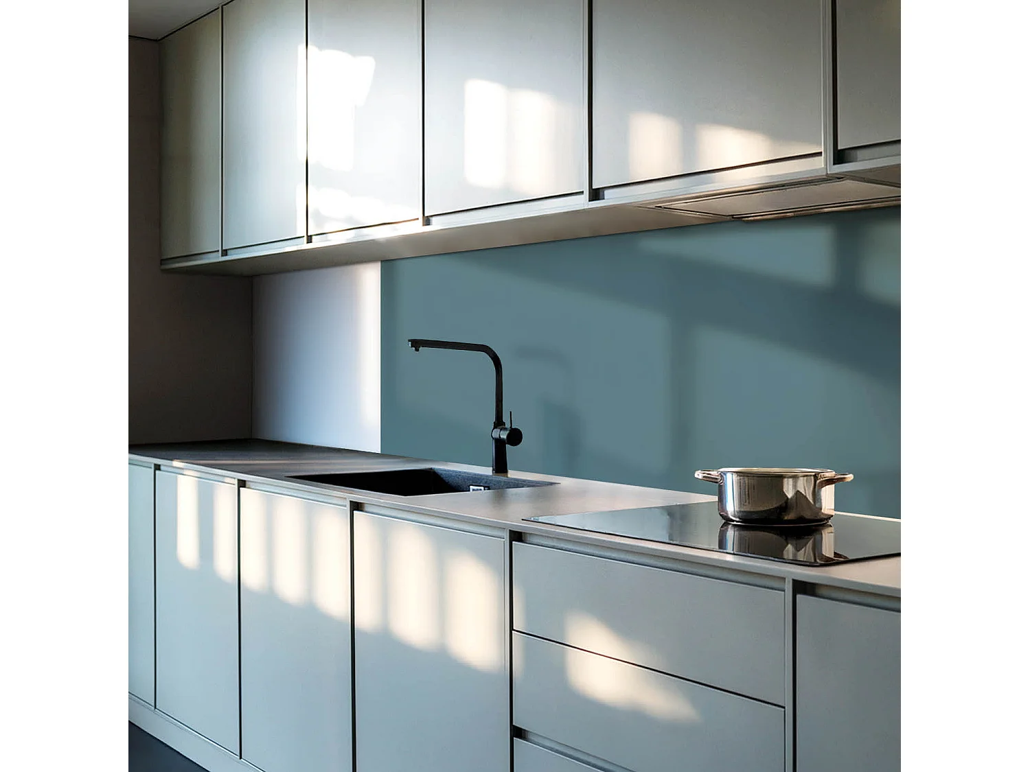 Wandpaneel selbstklebend, Wandverkleidung innen - 4 x 50 x 50 cm - Farbe Dunkelblaugrün