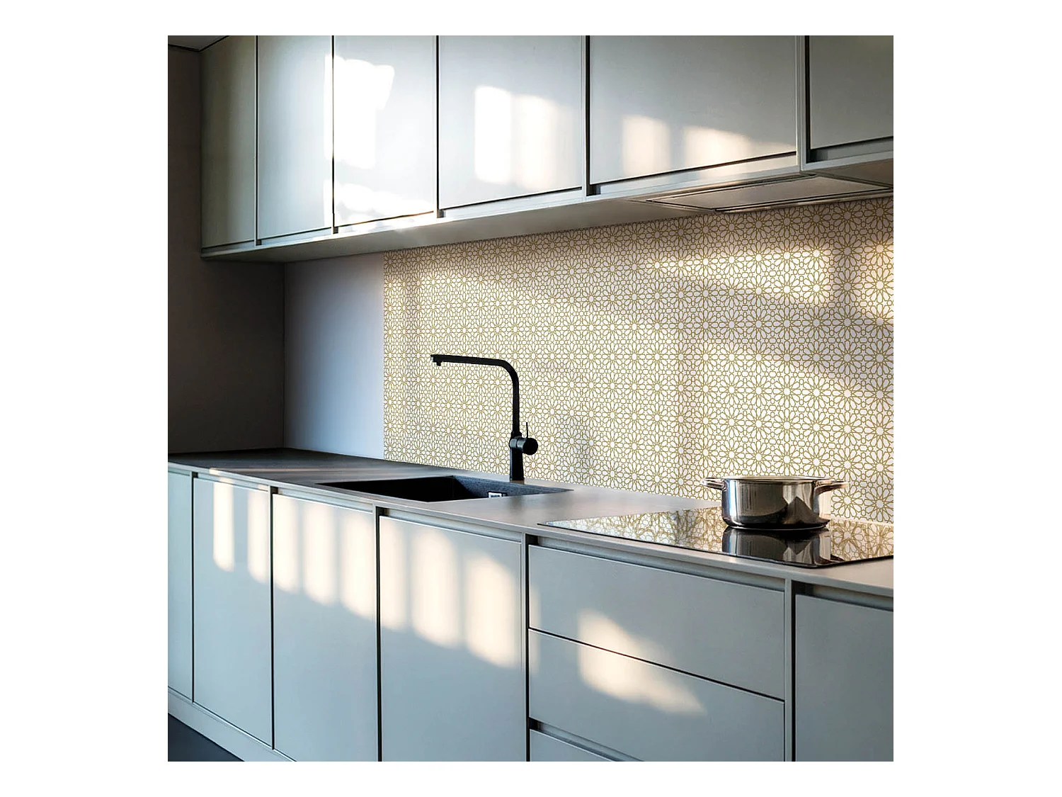 Wandpaneel selbstklebend, Wandverkleidung innen - 10x40x20 cm - Geometrisches Muster mit Sternen