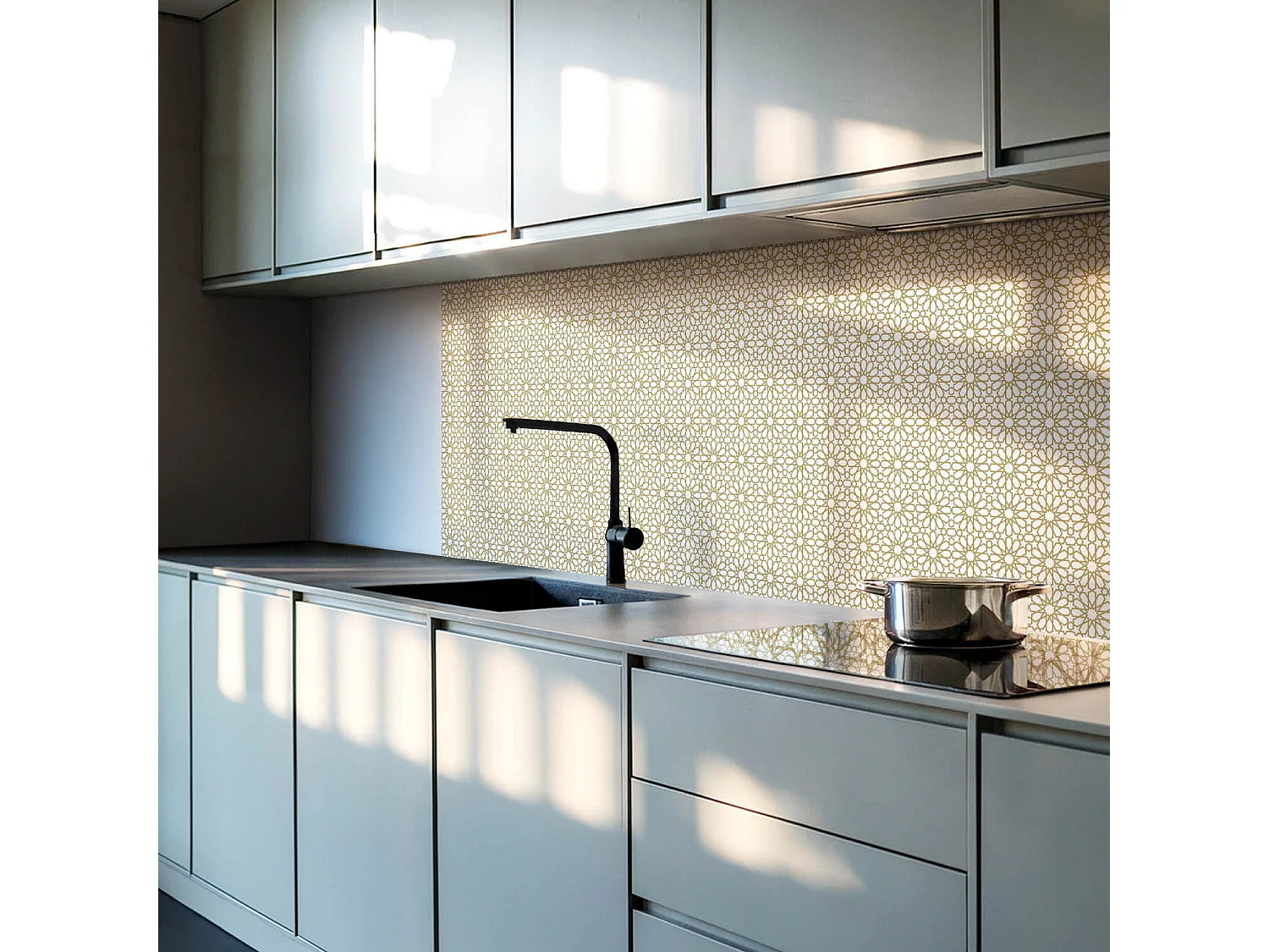 Wandpaneel selbstklebend, Wandverkleidung innen - 10x40x20 cm - Geometrisches Muster mit Sternen