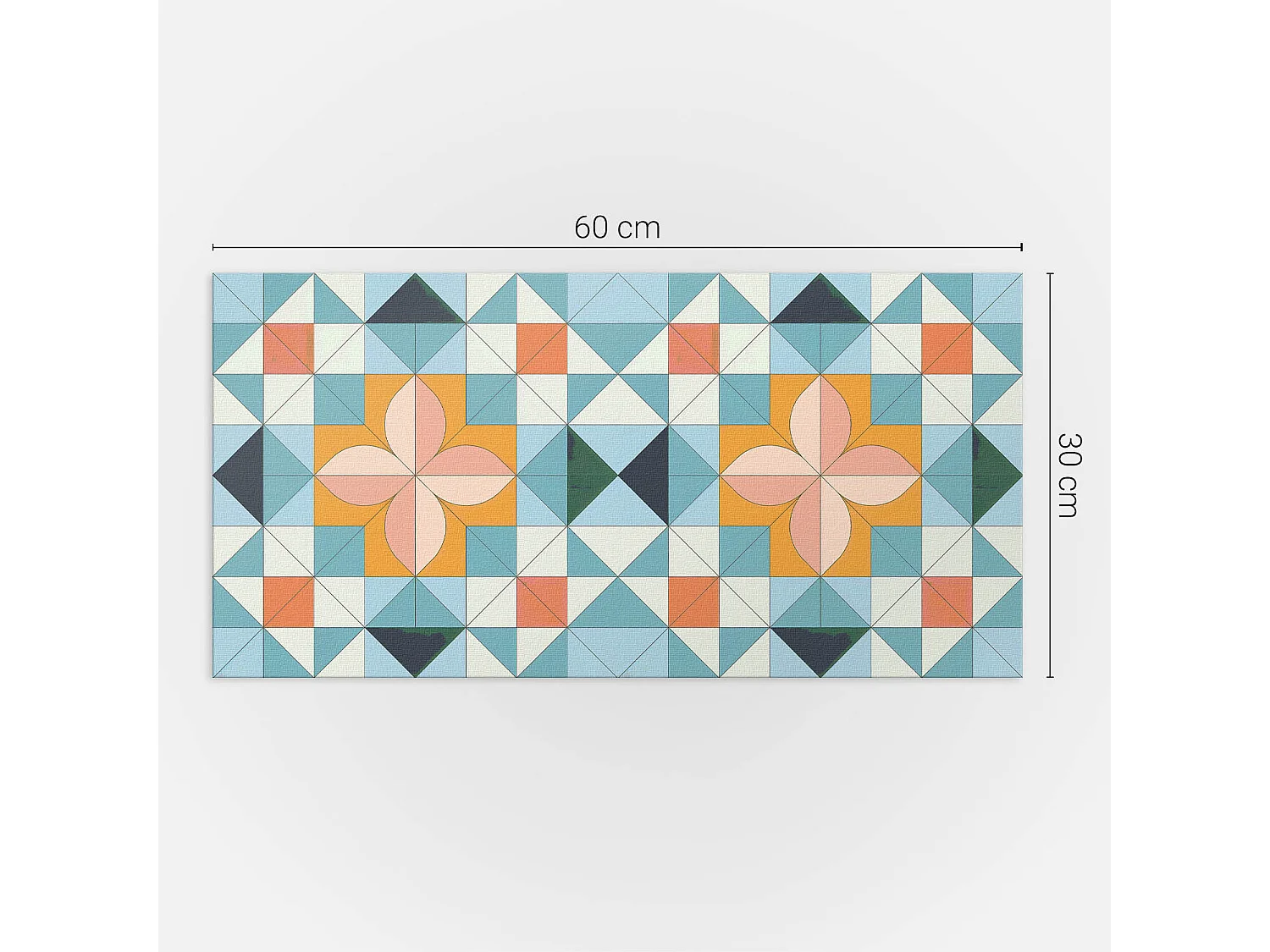 Wandpaneel selbstklebend, Wandverkleidung innen - 6x60x30 cm - Geometrisches Muster mit einer Blume