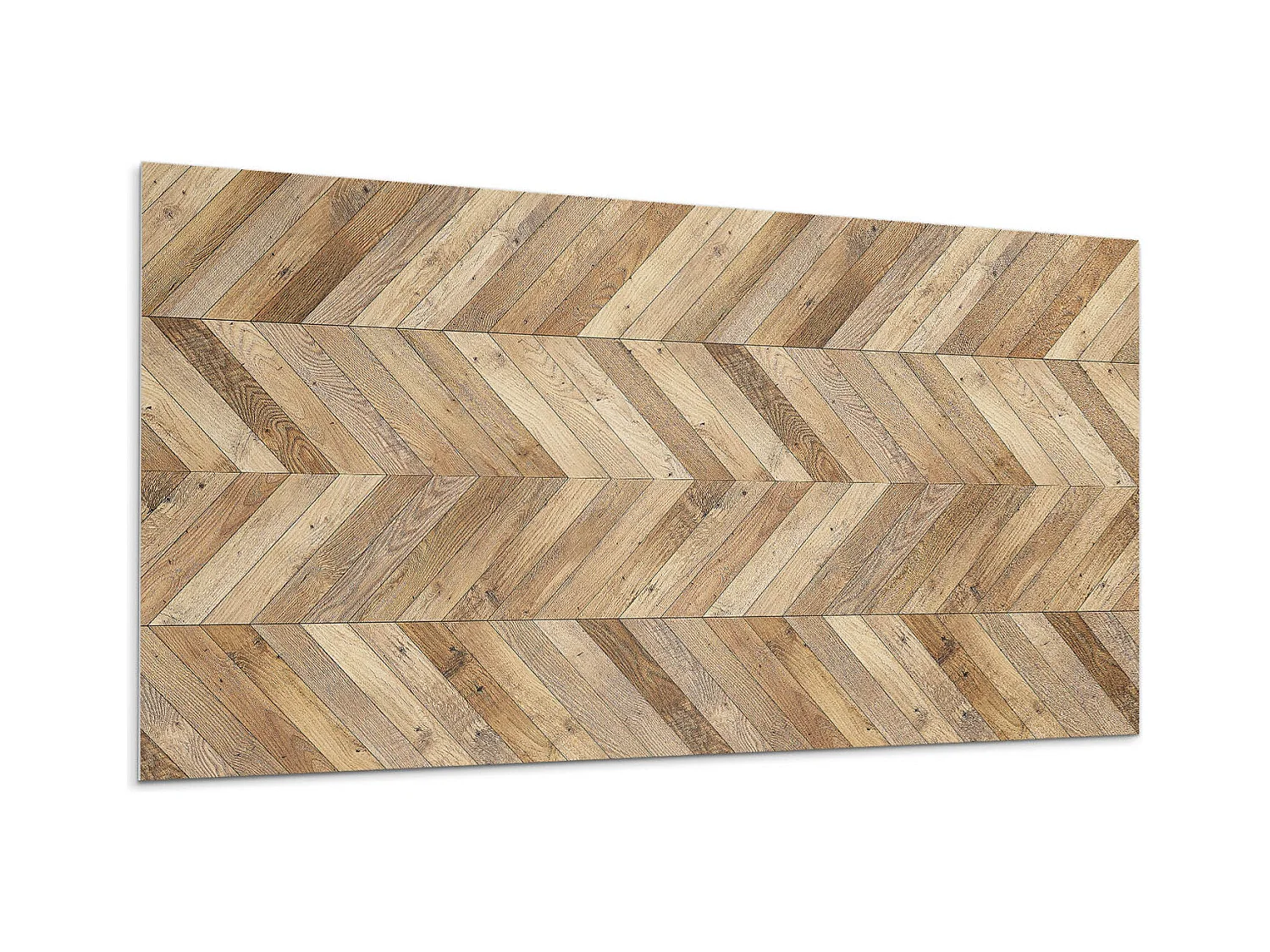 Panneaux muraux autocollants en vinyle imperméable - 100x50 cm - Motif à chevrons en bois