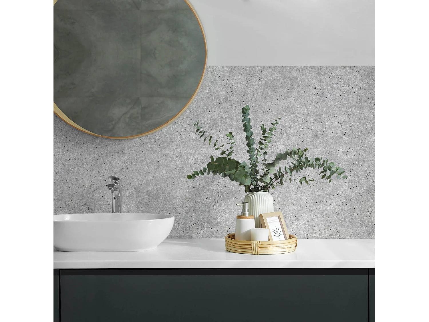 PVC wandpaneel, Vinyl wandverkleidung selbstklebend- 120x60 cm - Rohbetonstruktur