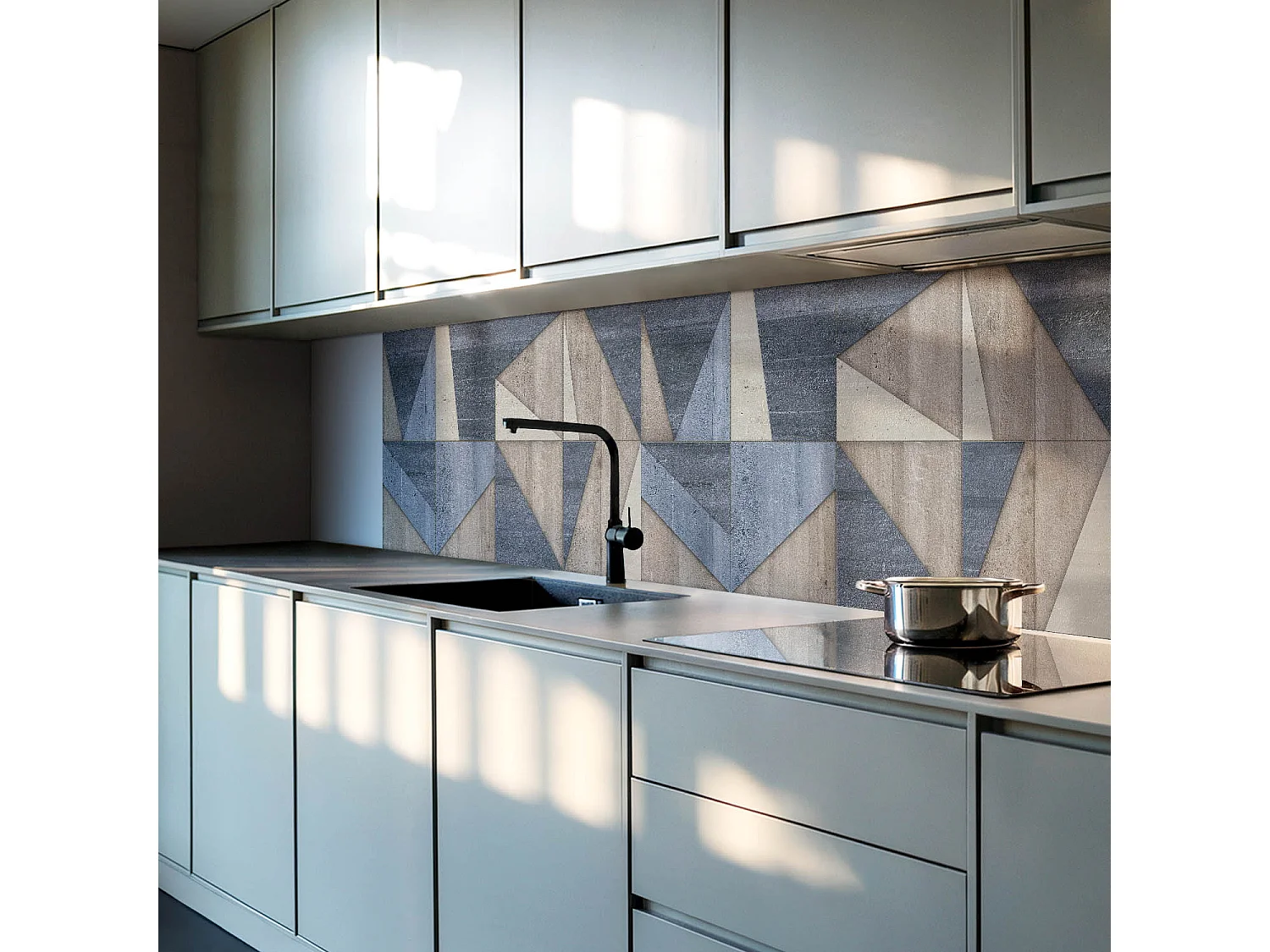 Wandpaneel selbstklebend, Wandverkleidung innen - 100x50 cm - Abstraktes geometrisches Muster