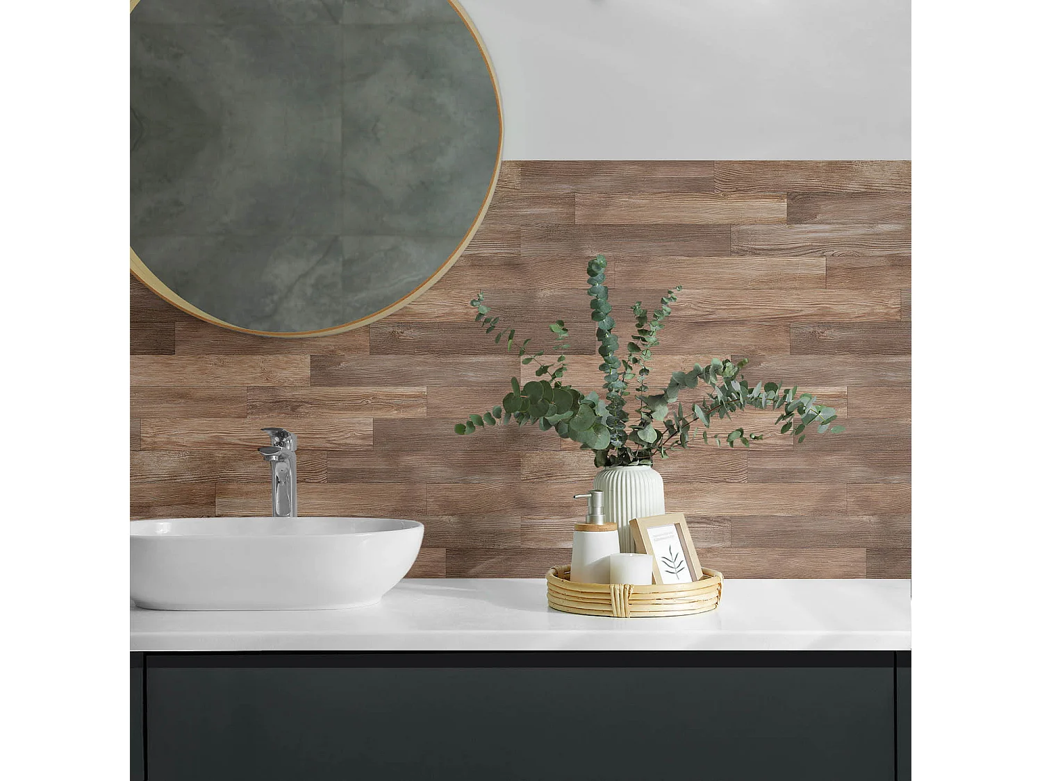 Panneaux muraux autocollants en vinyle imperméable - 120x60 cm - Modèle de plancher