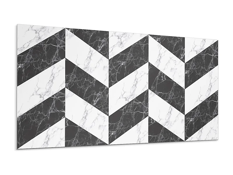 PVC wandpaneel, Vinyl wandverkleidung selbstklebend- 120x60 cm - Marmor-Fischgrätenmuster