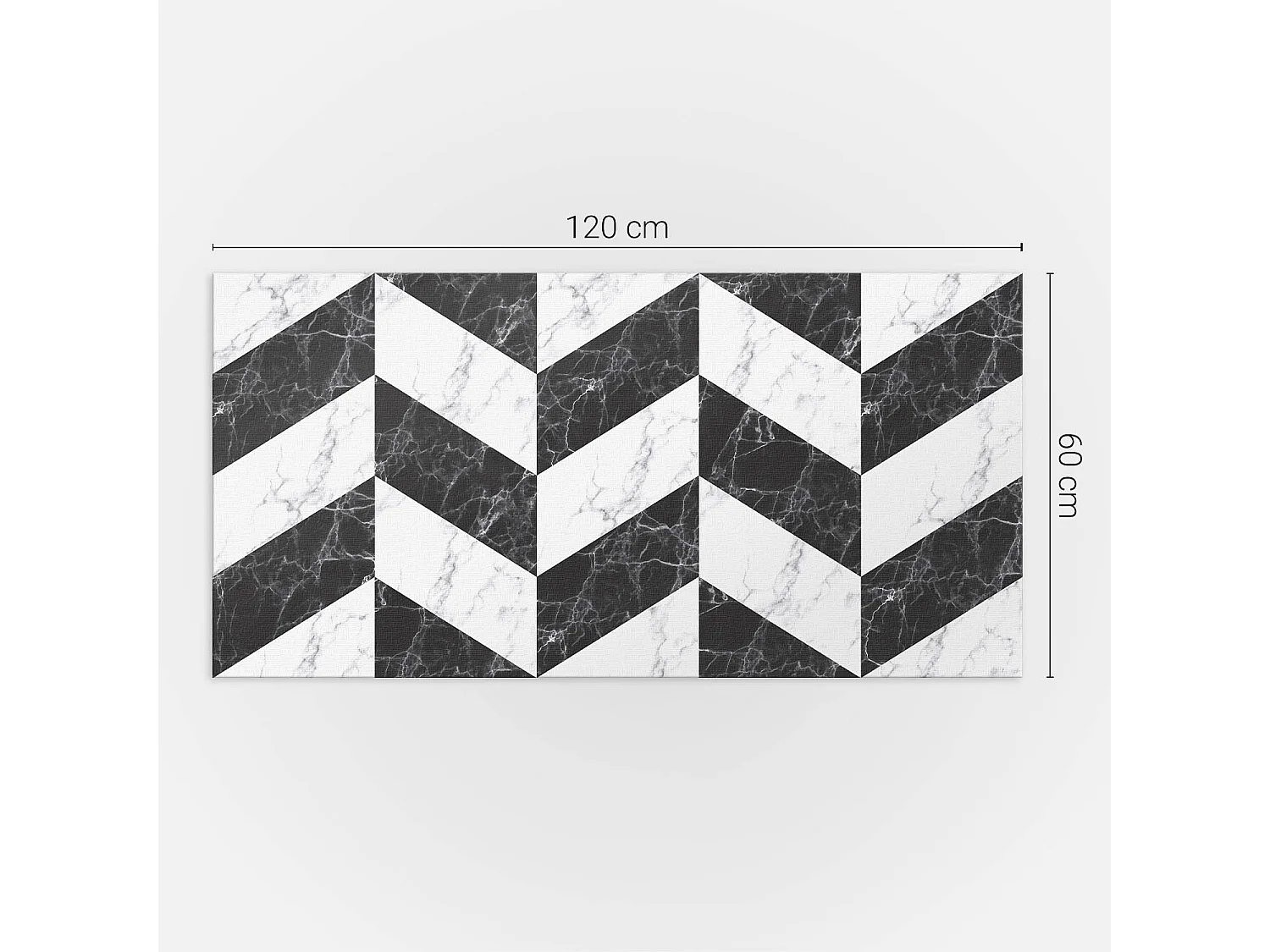 PVC wandpaneel, Vinyl wandverkleidung selbstklebend- 120x60 cm - Marmor-Fischgrätenmuster