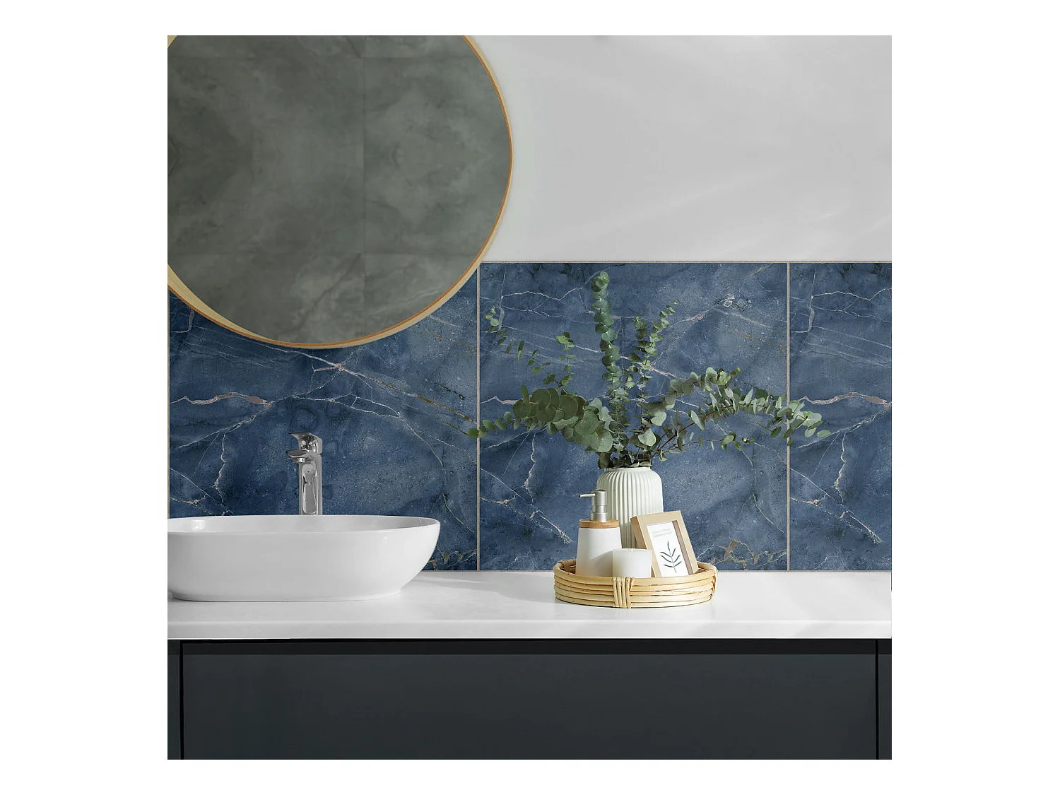 Wandpaneel selbstklebend, Wandverkleidung innen - 4 x 50 x 50 cm - Natursteinmuster